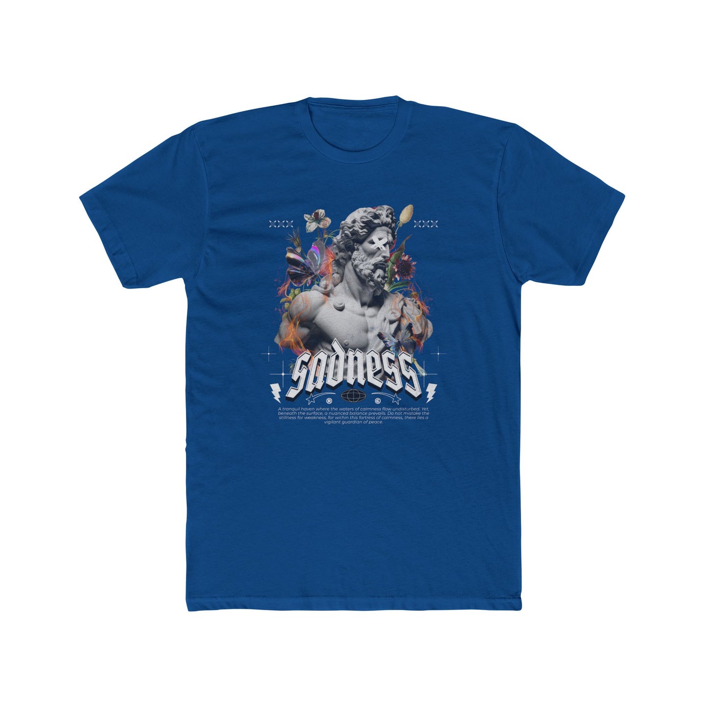 Sadness Cotton Blue Crew T-Shirt