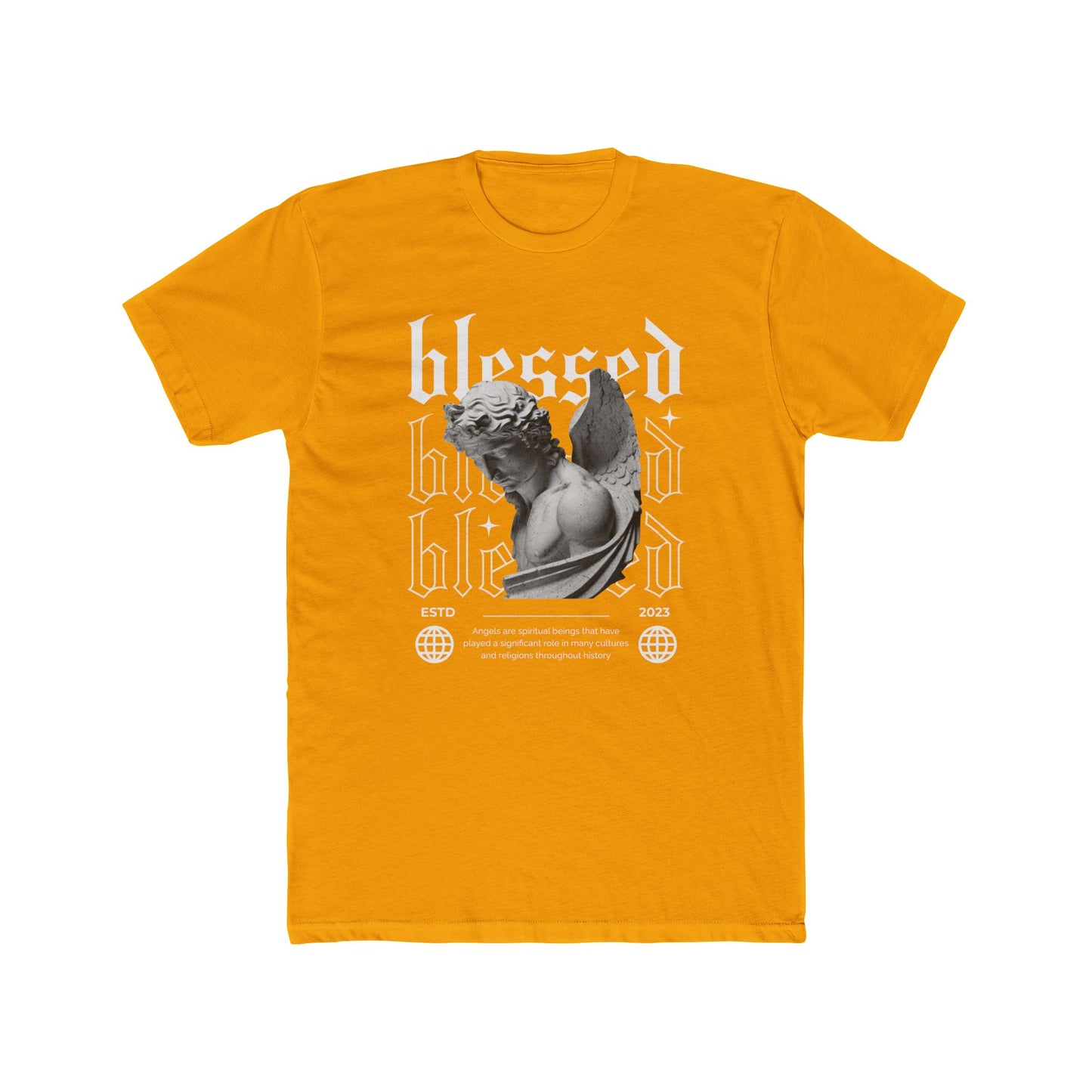 Blessed Cotton Yellow Crew T-Shirt
