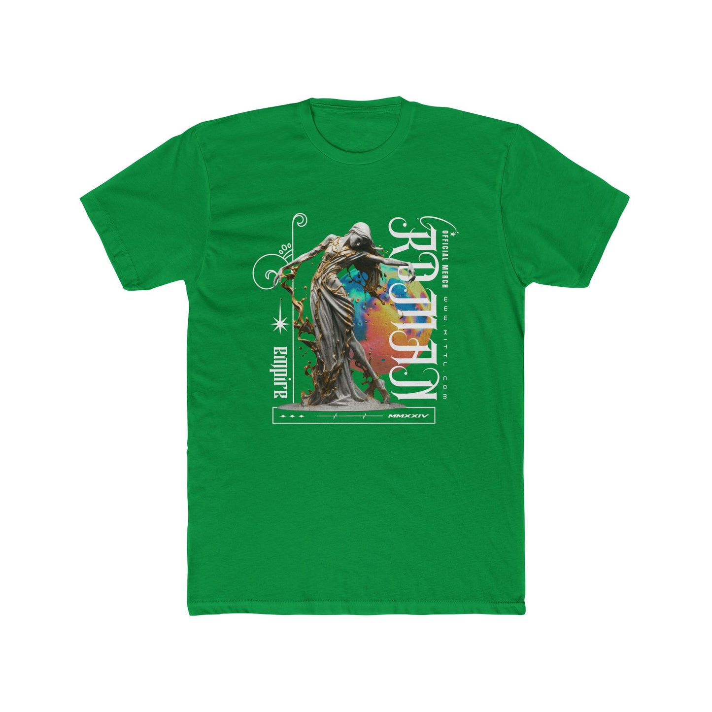 Roman Empire Cotton Green Crew T-Shirt
