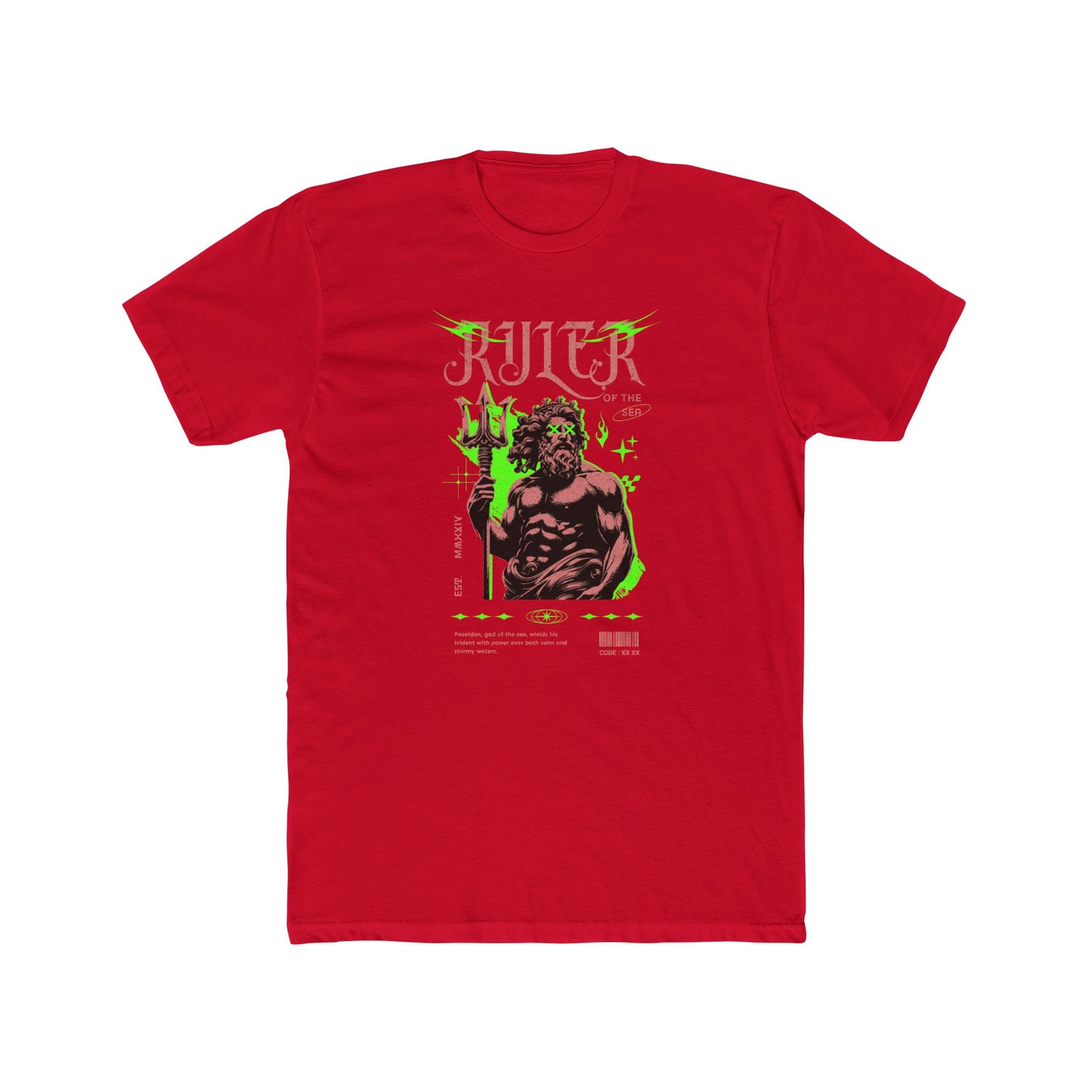 Ruler Cotton Red Crew T-Shirt