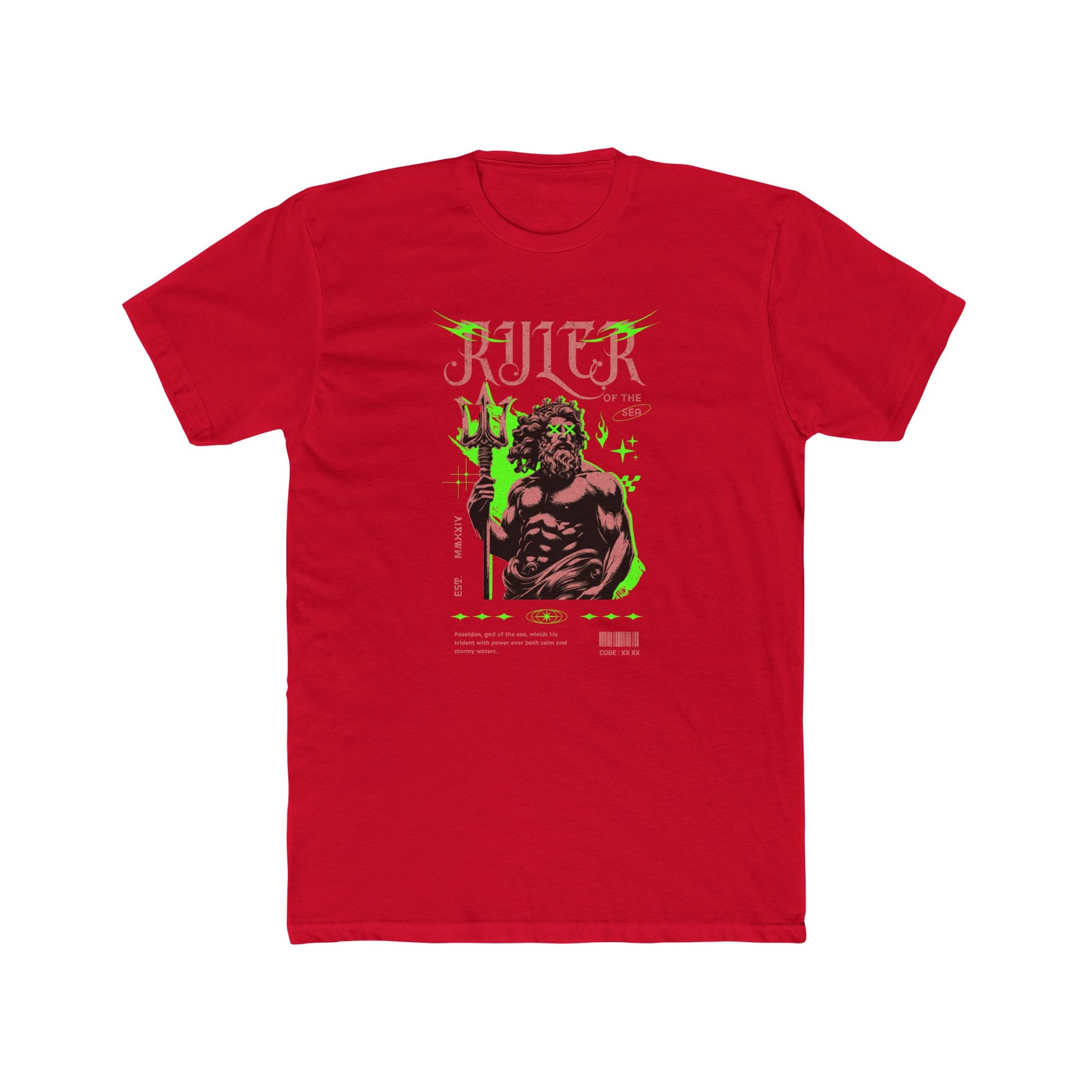 Ruler Cotton Red Crew T-Shirt
