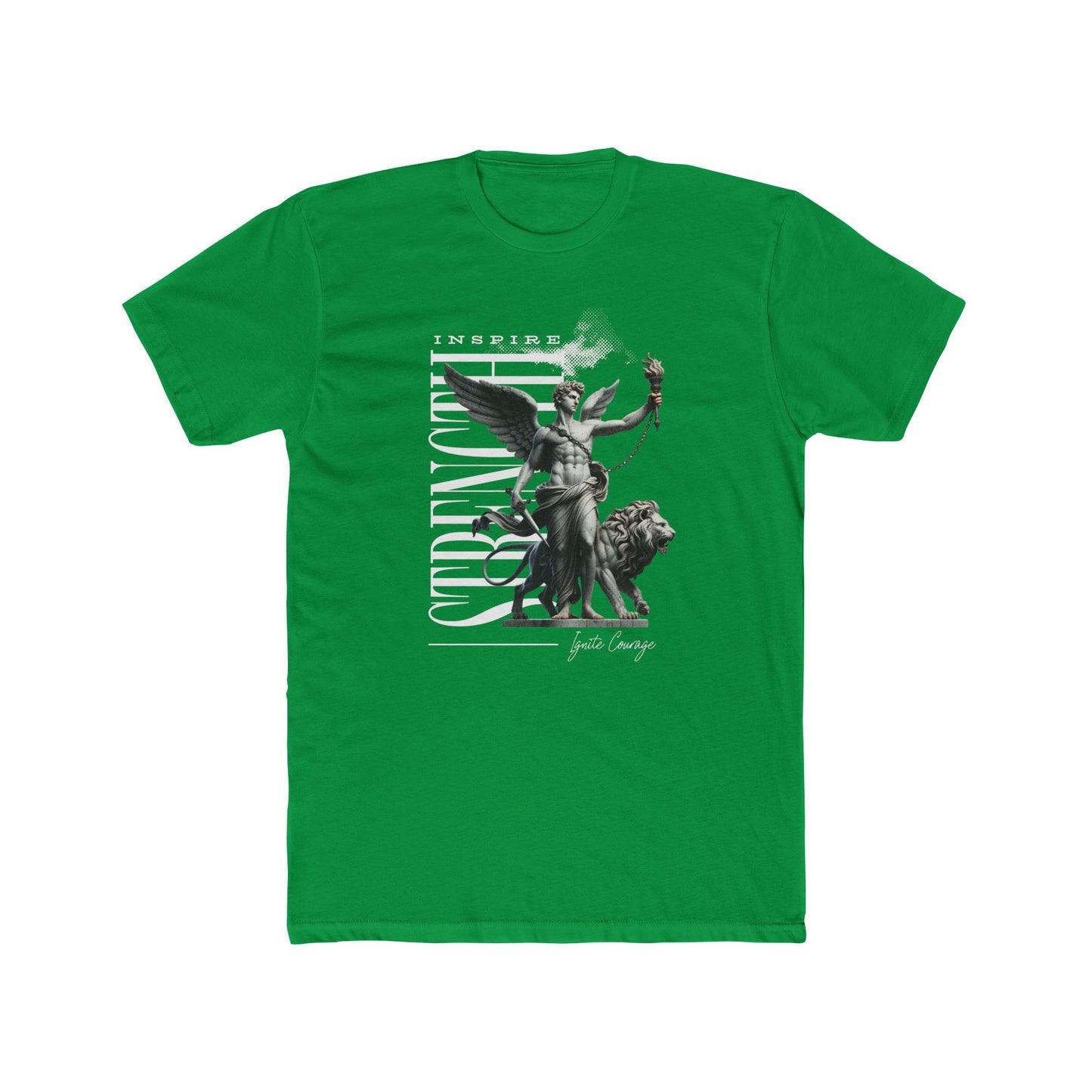 Inspire Strench Cotton Green Crew T-Shirt