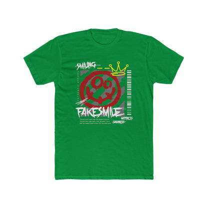 Fake Smile Cotton Green Crew T-Shirt