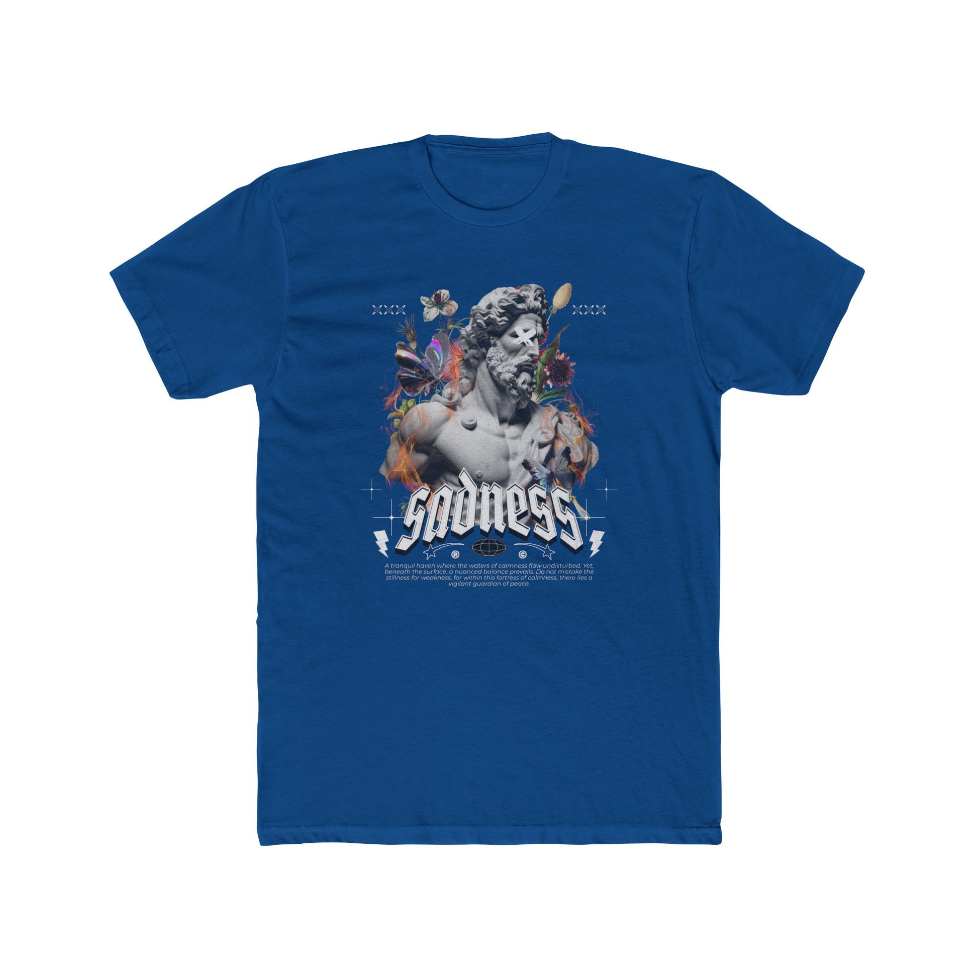 Sadness Cotton Blue Crew T-Shirt