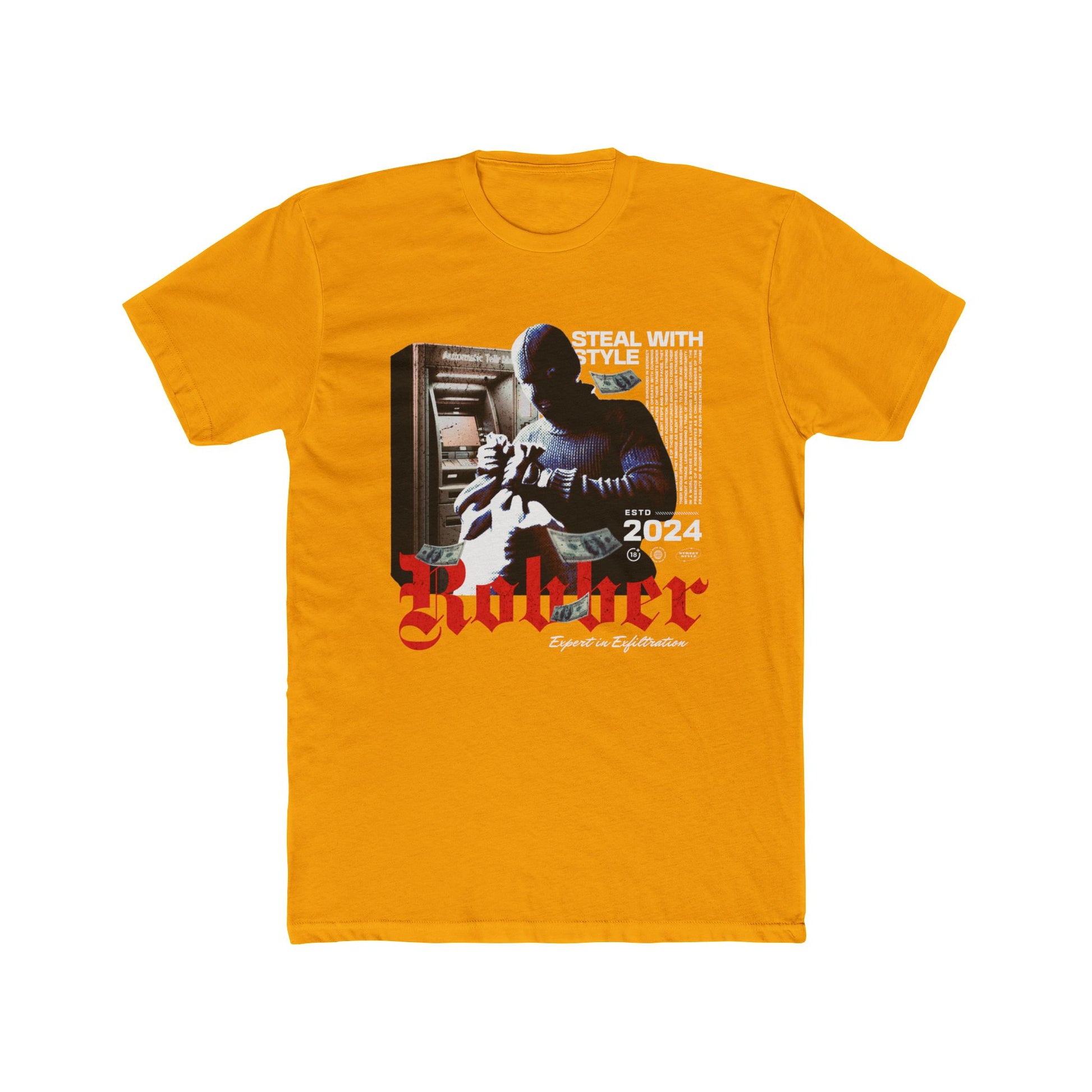 Robber Cotton Yellow Crew T-Shirt