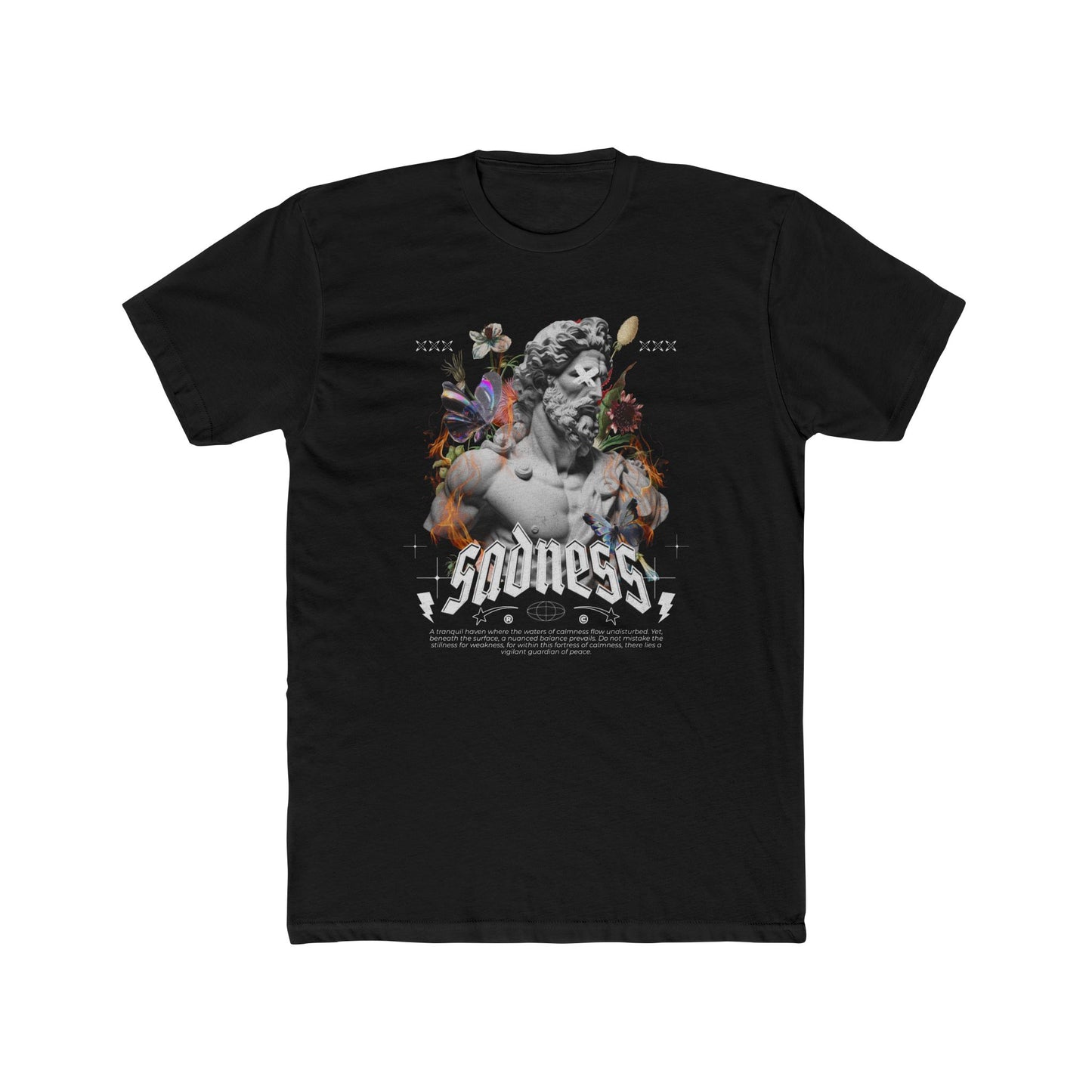 Sadness Cotton Black Crew T-Shirt