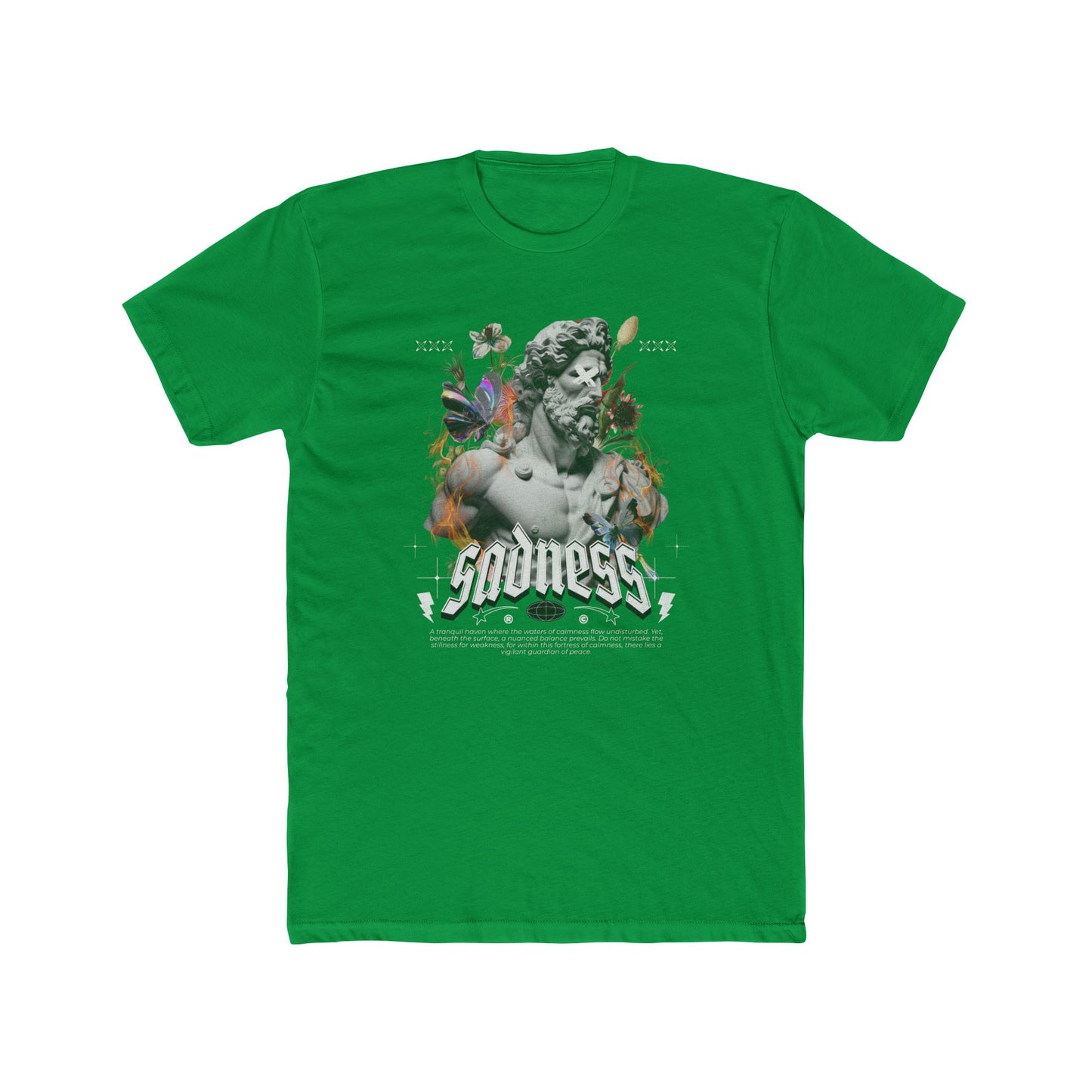 Sadness Cotton Green Crew T-Shirt