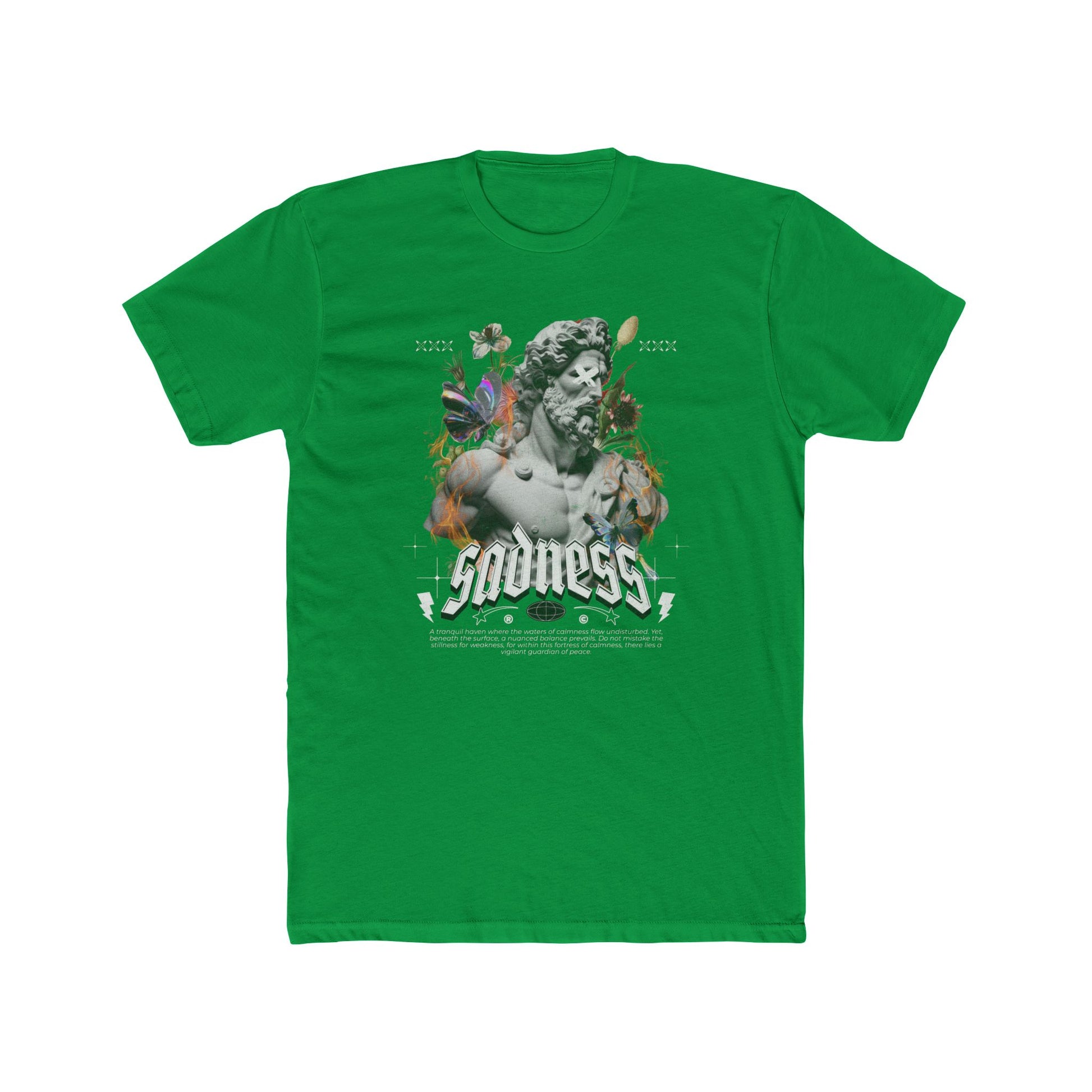 Sadness Cotton Green Crew T-Shirt