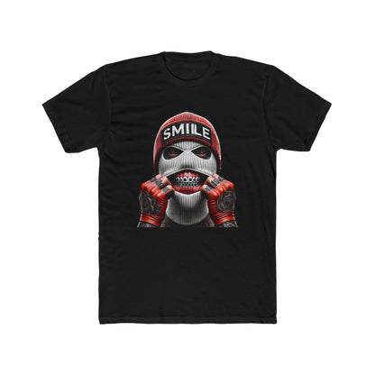 Smile Cotton Black Crew T-Shirt