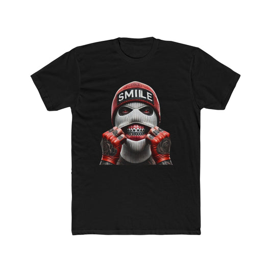 Smile Cotton Black Crew T-Shirt
