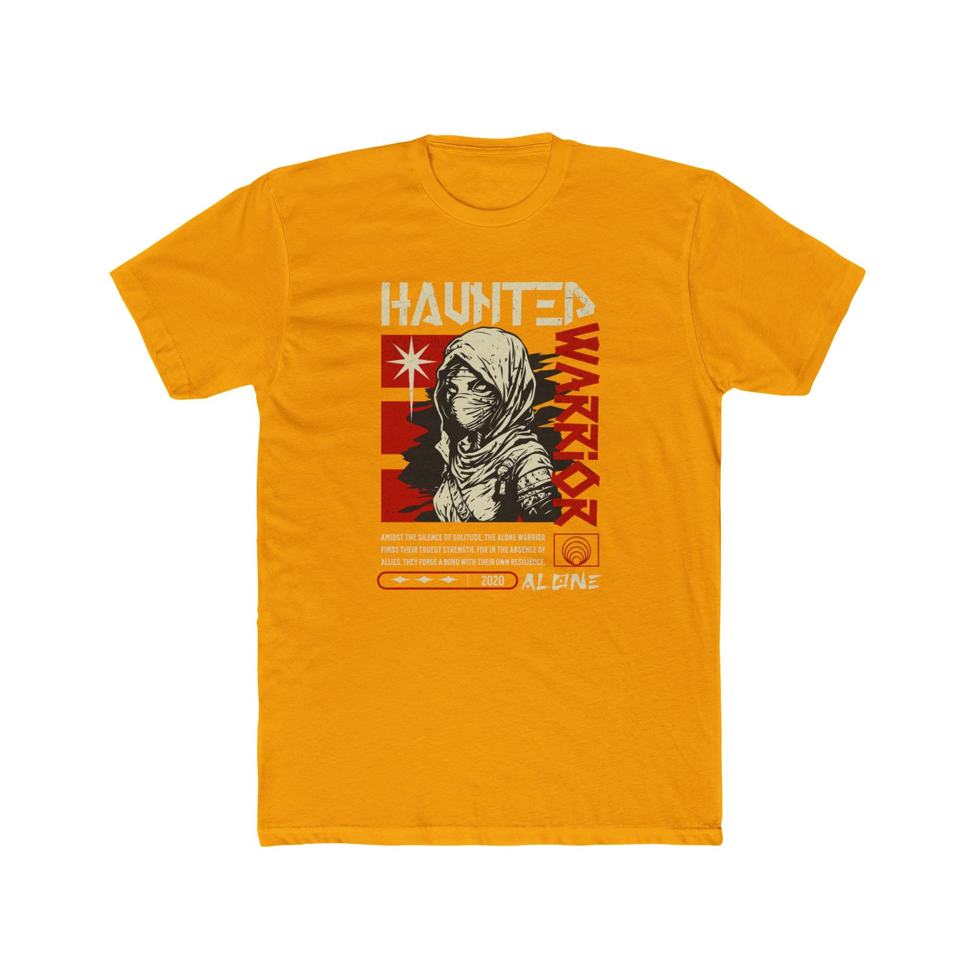 Haunted Warrior Cotton Yellow Crew T-Shirt