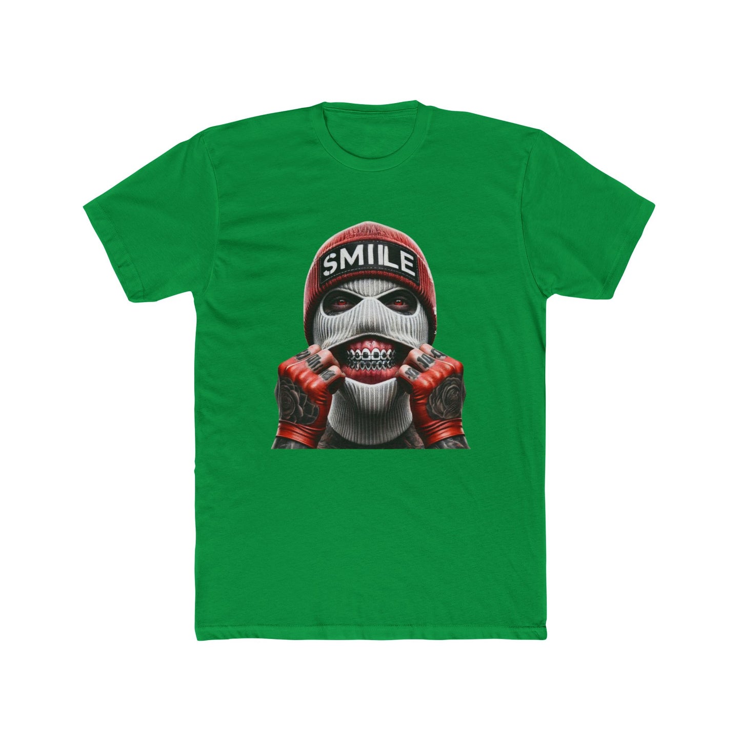 Smile Cotton Green Crew T-Shirt