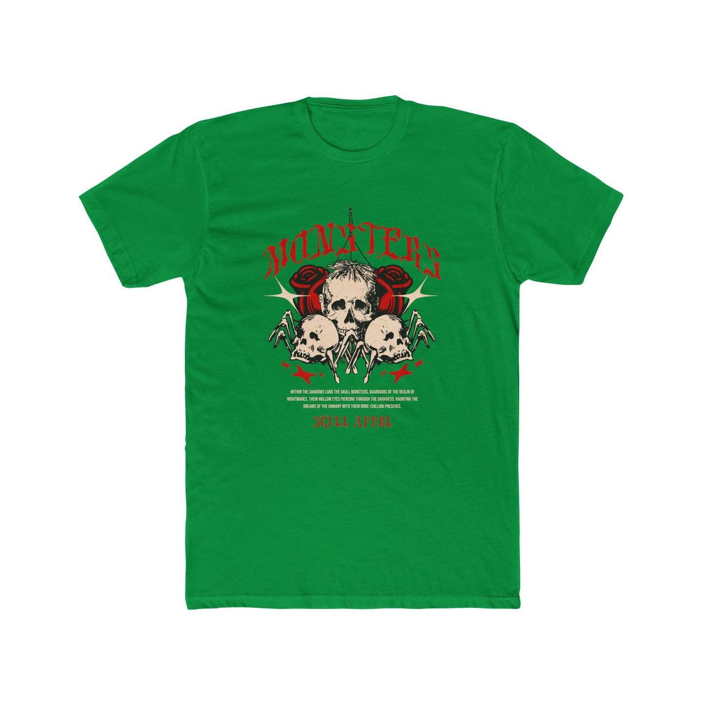 Monsters Cotton Green Crew T-Shirt