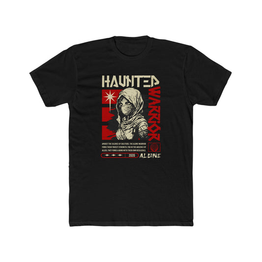 Haunted Warrior Cotton Black Crew T-Shirt
