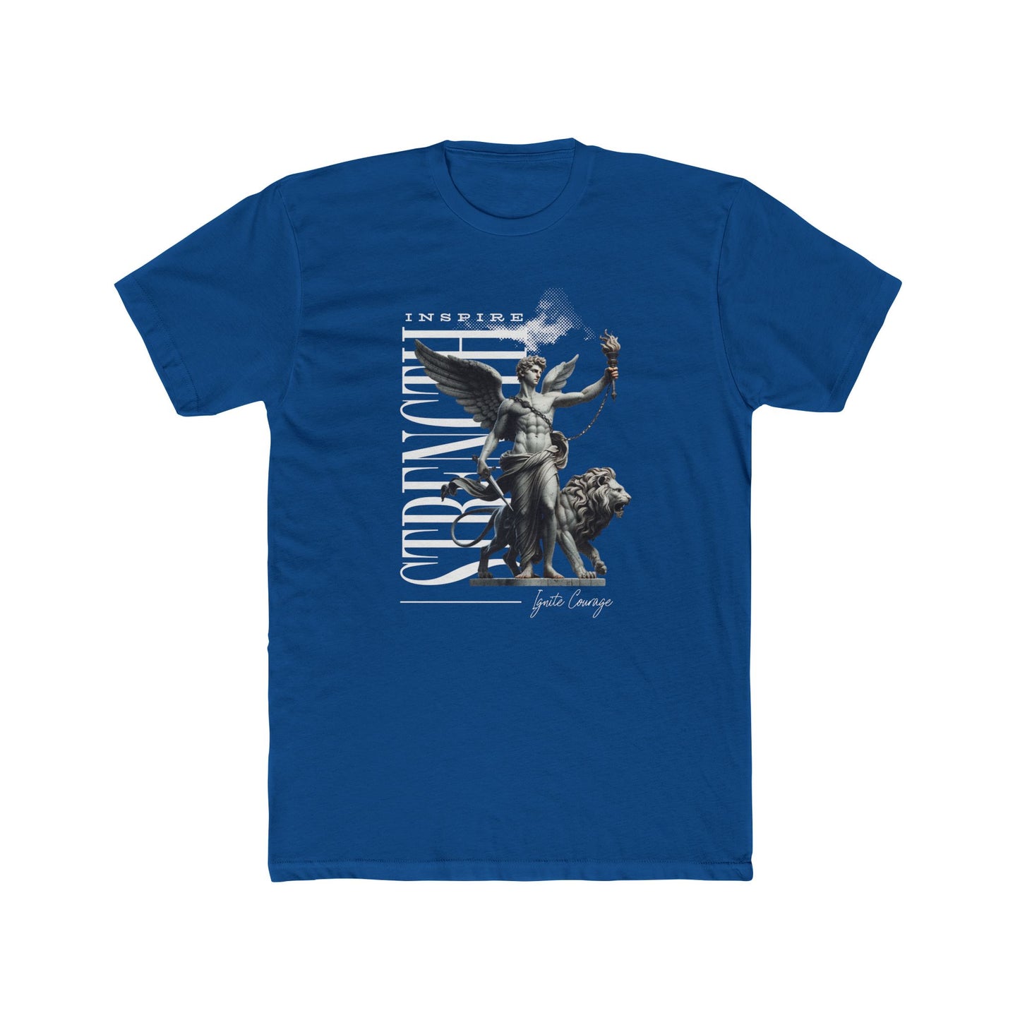 Inspire Strench Cotton Blue Crew T-Shirt