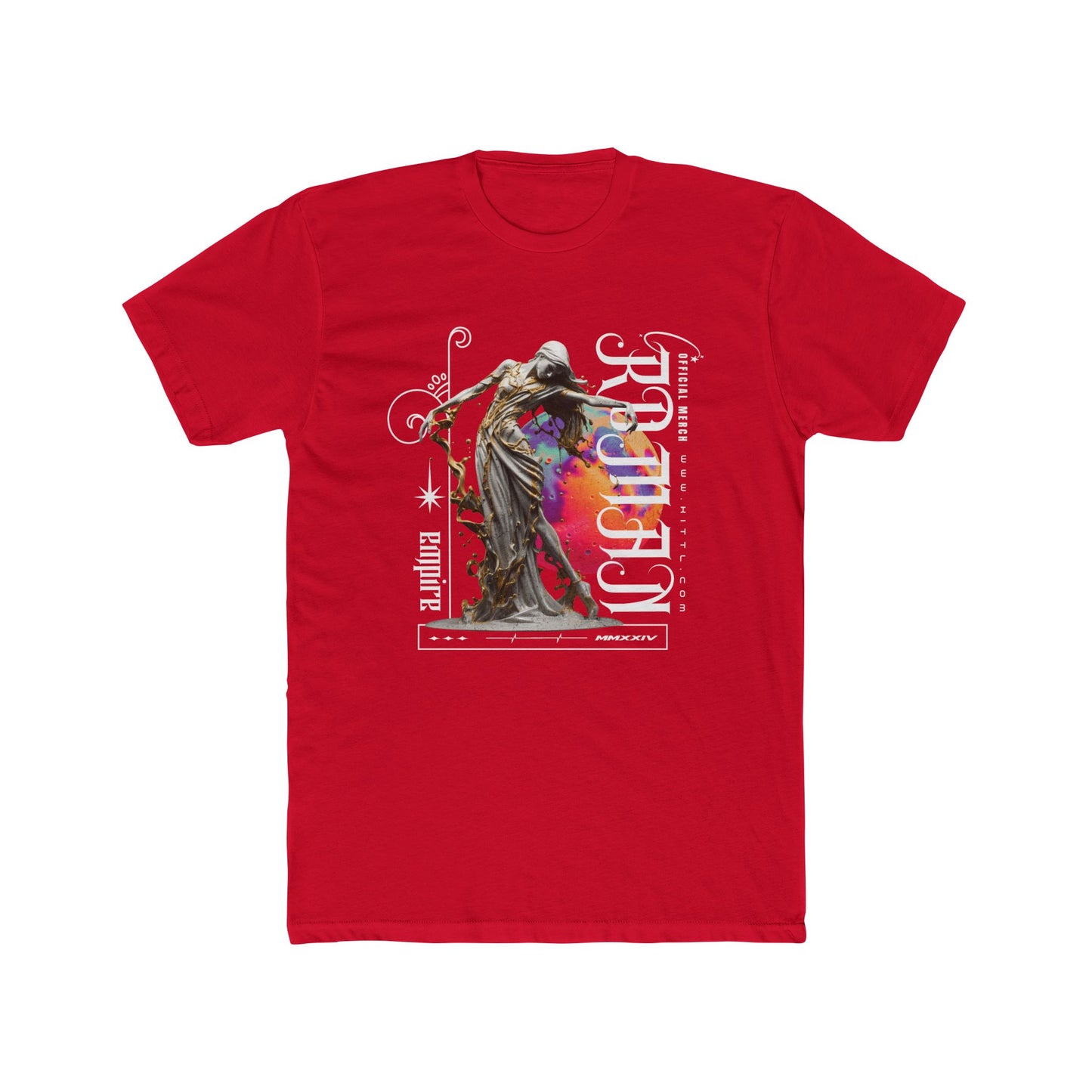 Roman Empire Cotton Red Crew T-Shirt