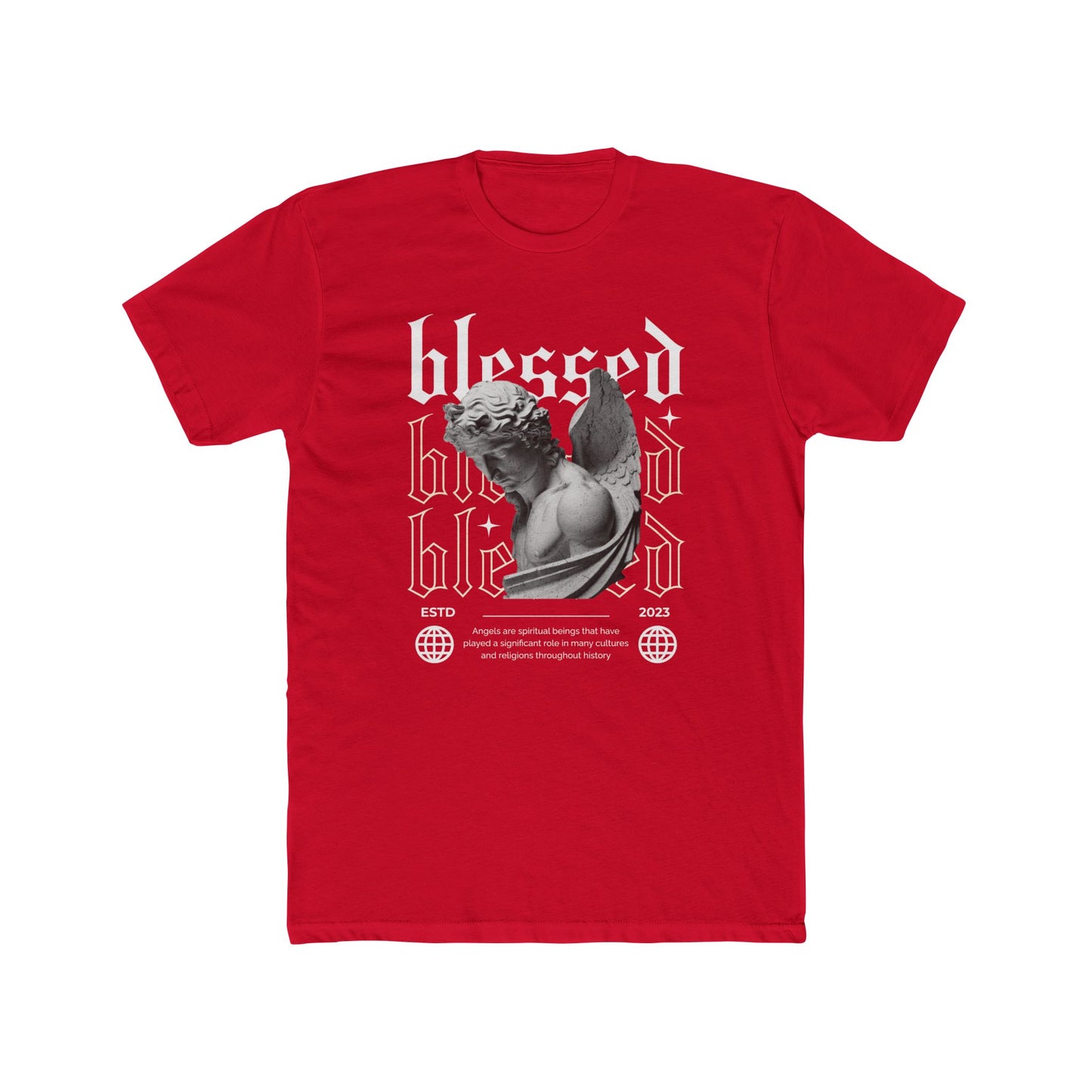 Blessed Cotton Red Crew T-Shirt