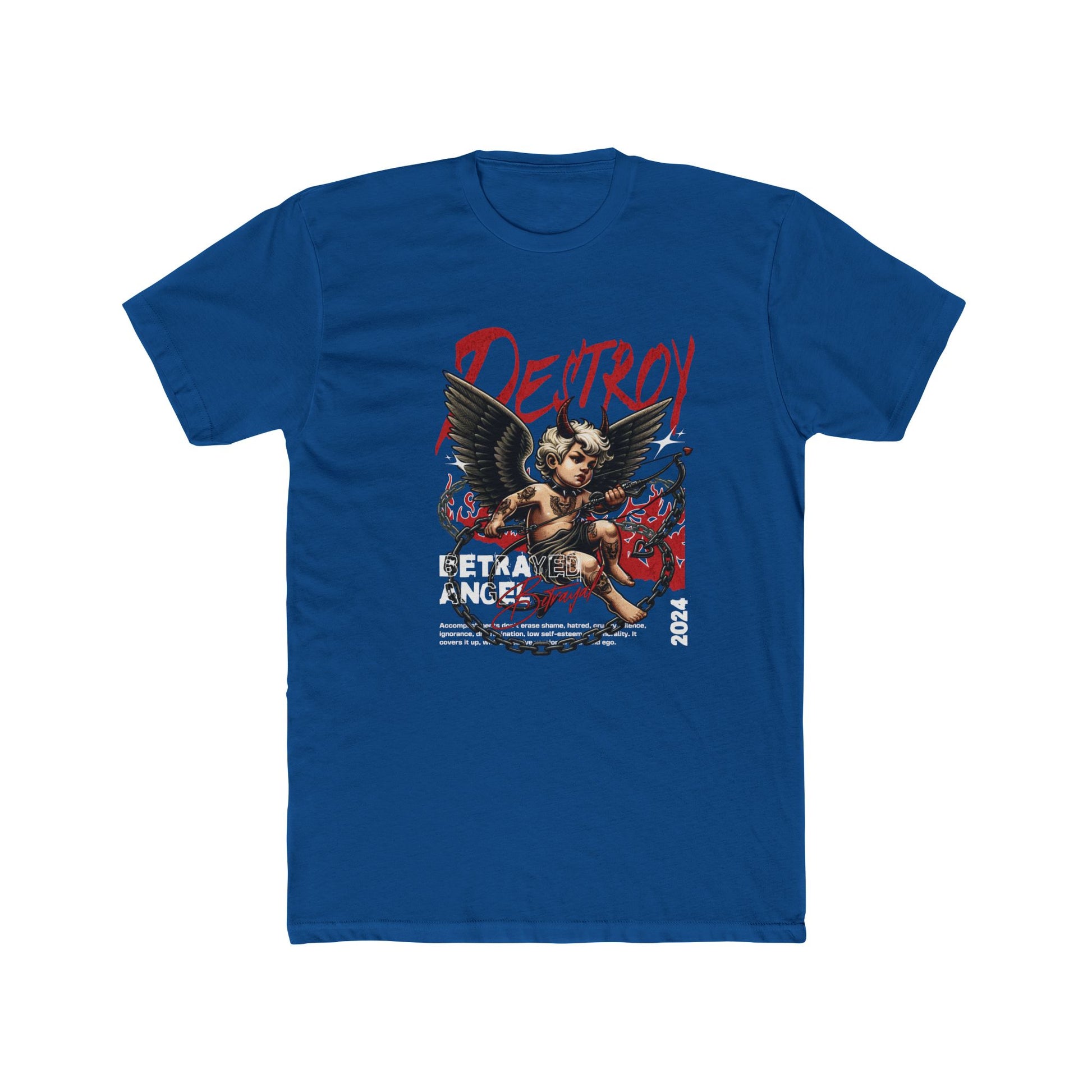 Destroy Cotton Blue Crew T-Shirt