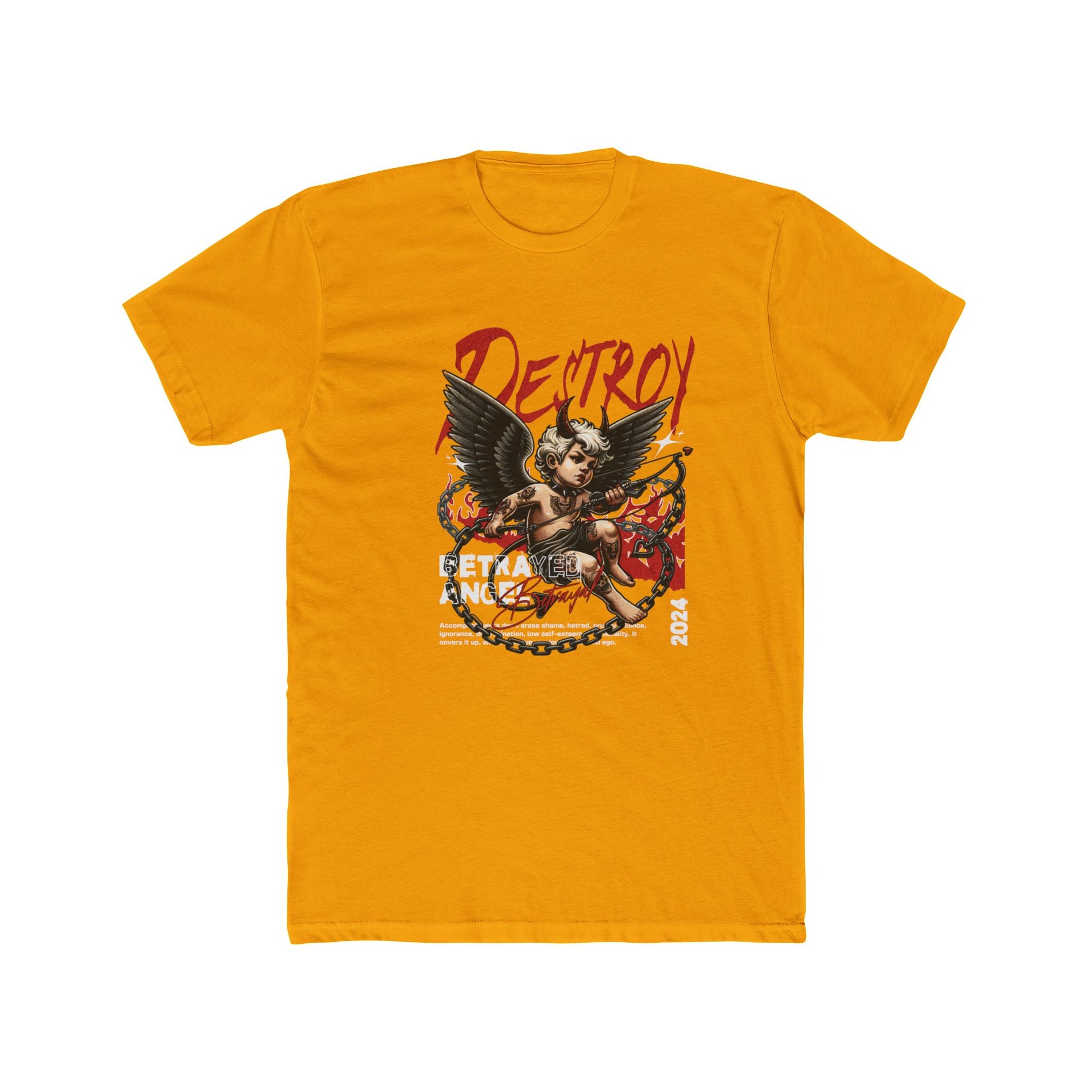Destroy Cotton Yellow Crew T-Shirt