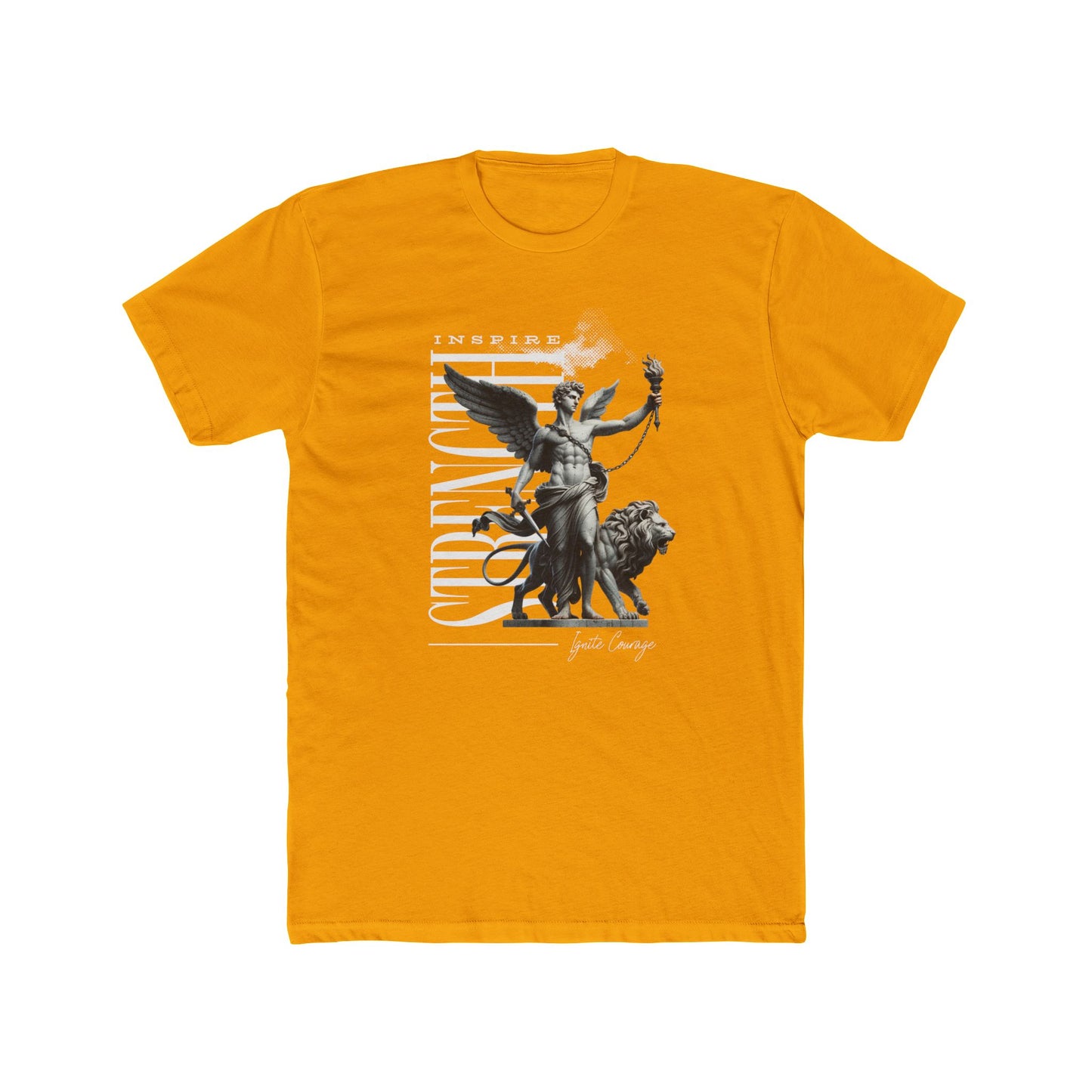 Inspire Strench Cotton Yellow Crew T-Shirt