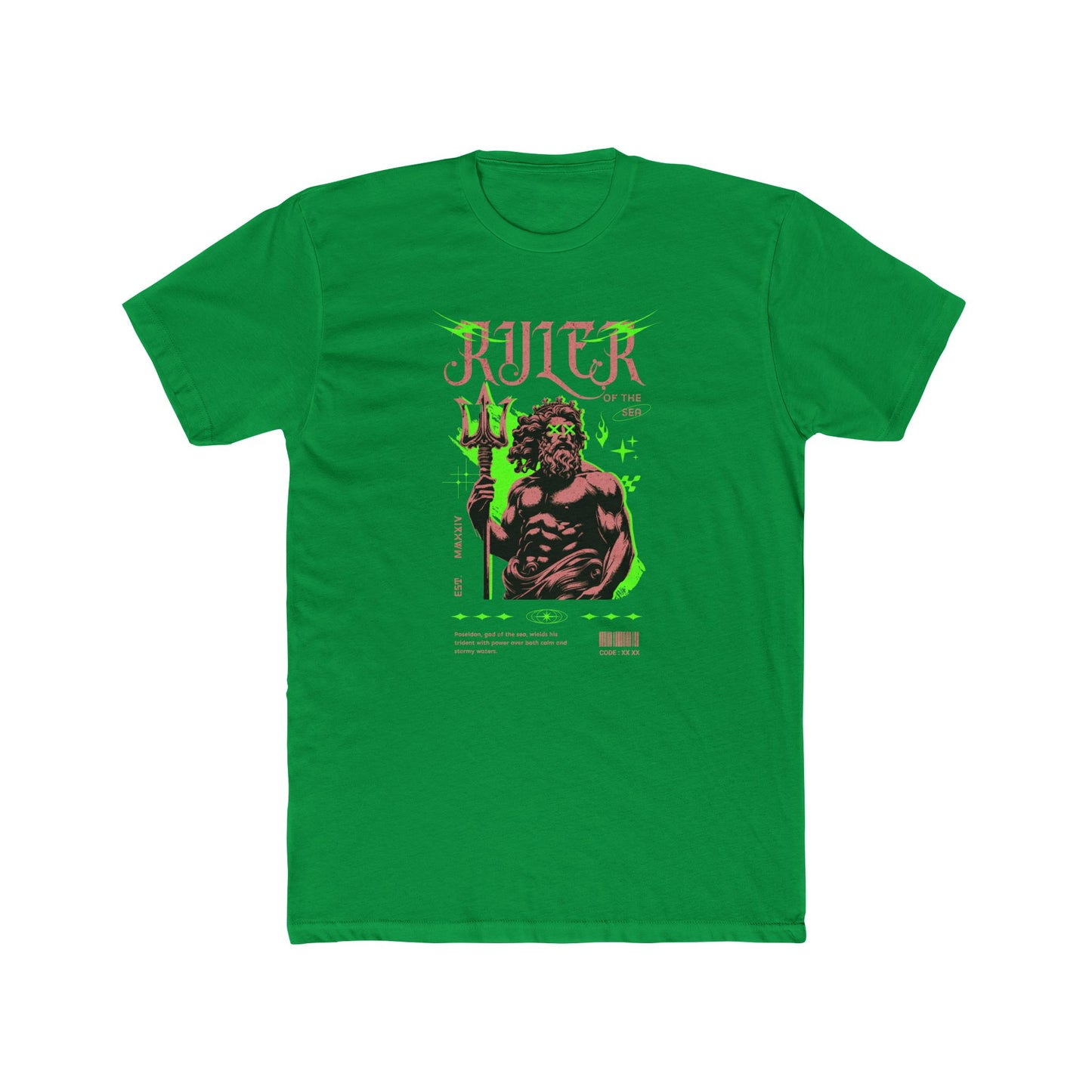 Ruler Cotton Green Crew T-Shirt