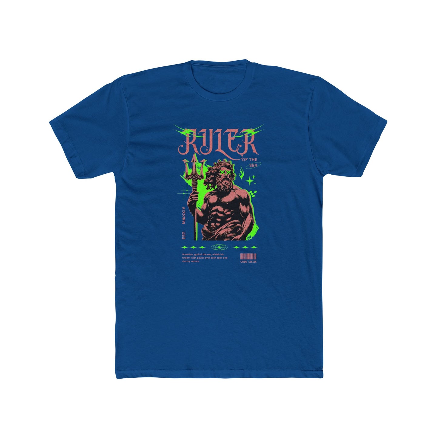 Ruler Cotton Blue Crew T-Shirt