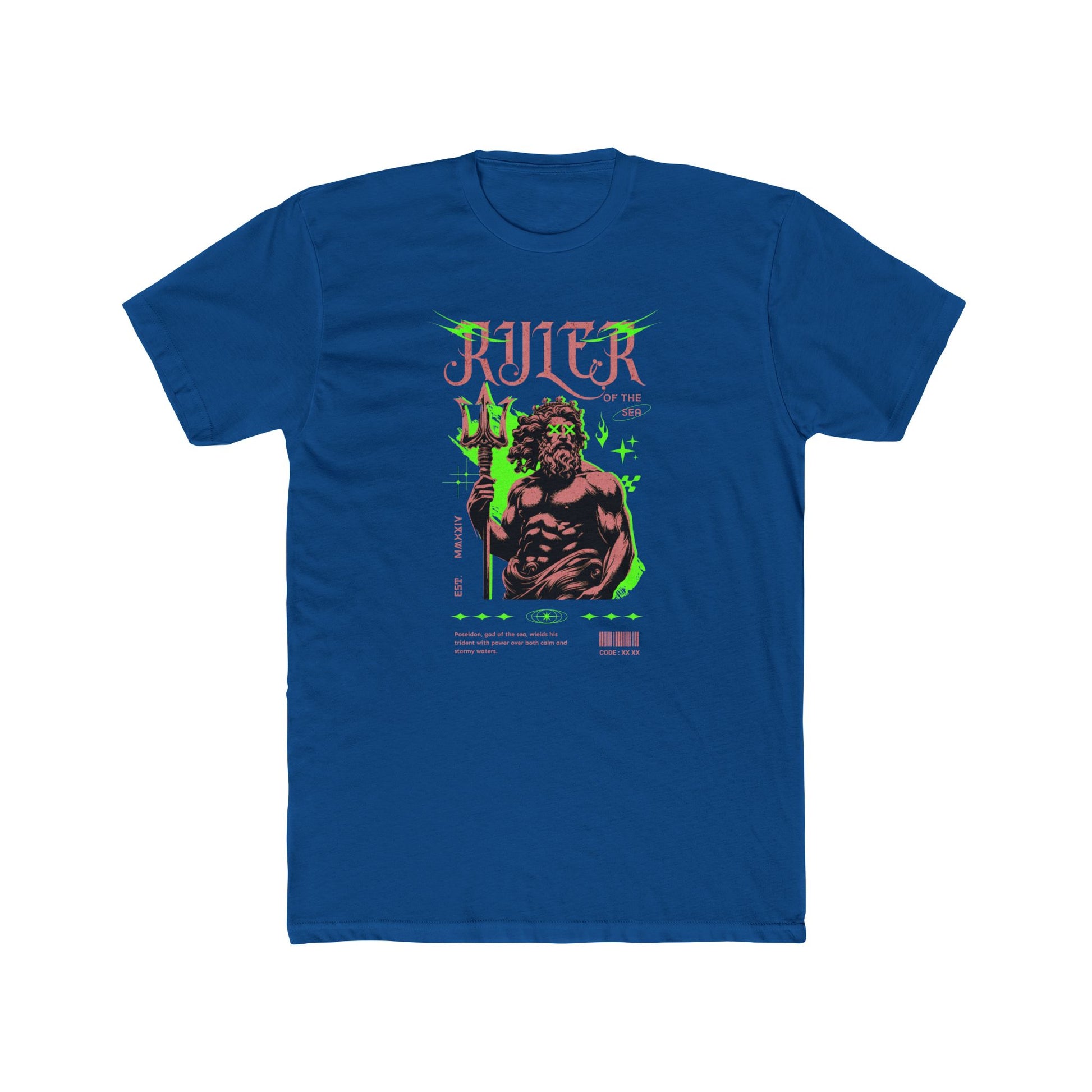 Ruler Cotton Blue Crew T-Shirt