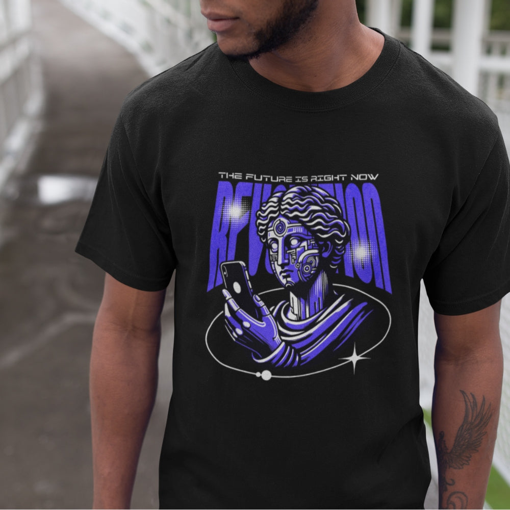 Boy wearing Ogeez teez Revolution Cotton Black Crew T-Shirt 