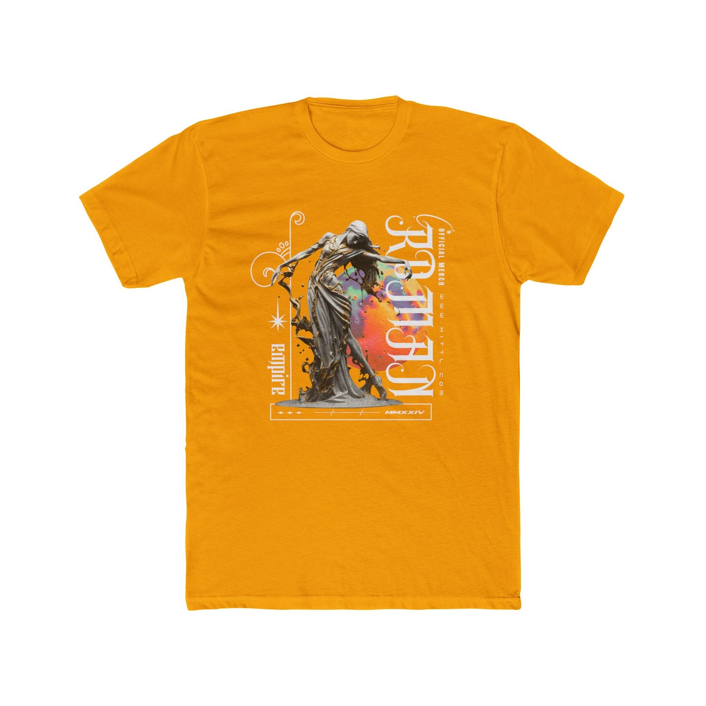 Roman Empire Cotton Yellow Crew T-Shirt