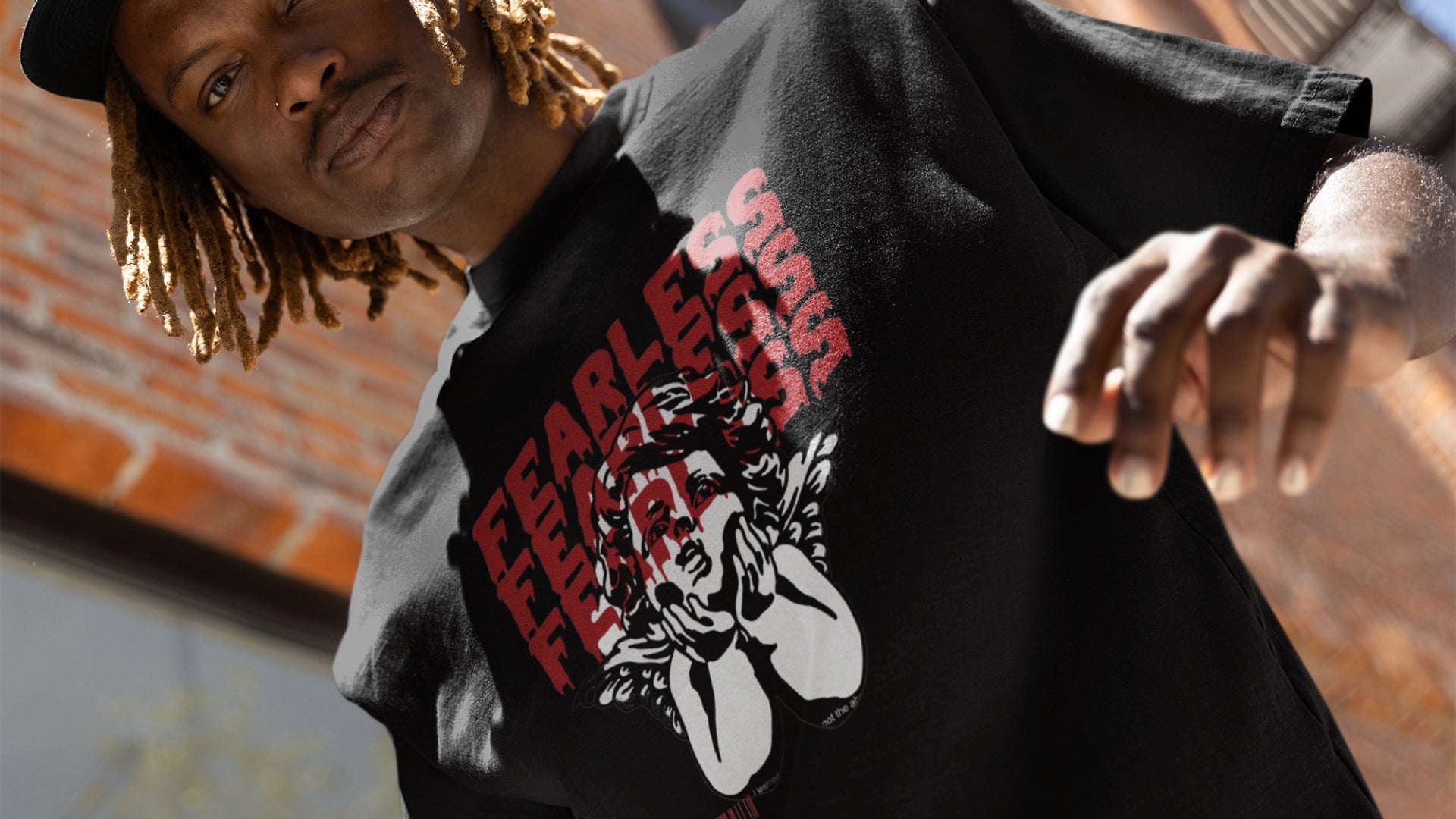 Boy wearing Ogeez teez Fearless Cotton Crew T-Shirt