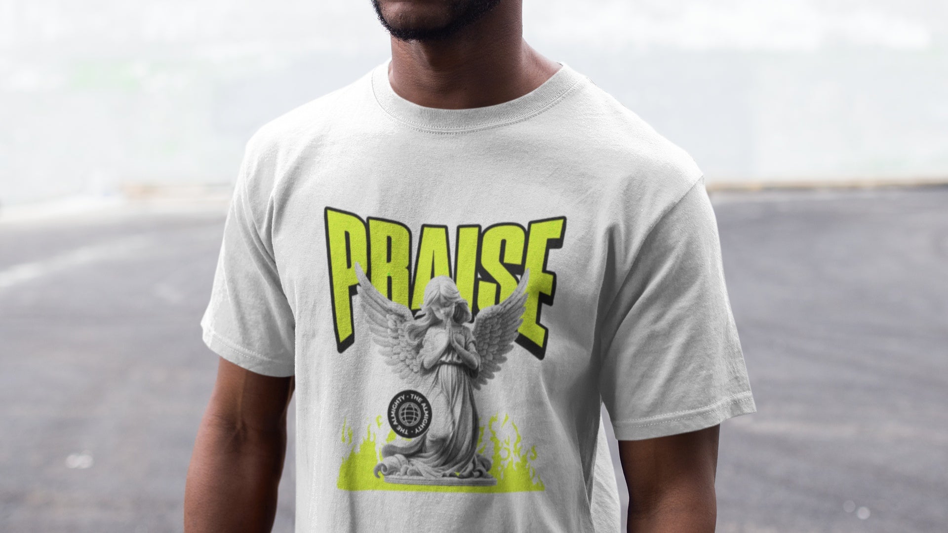 Boy wearing Ogeez teez Praise White Cotton Crew T-Shirt