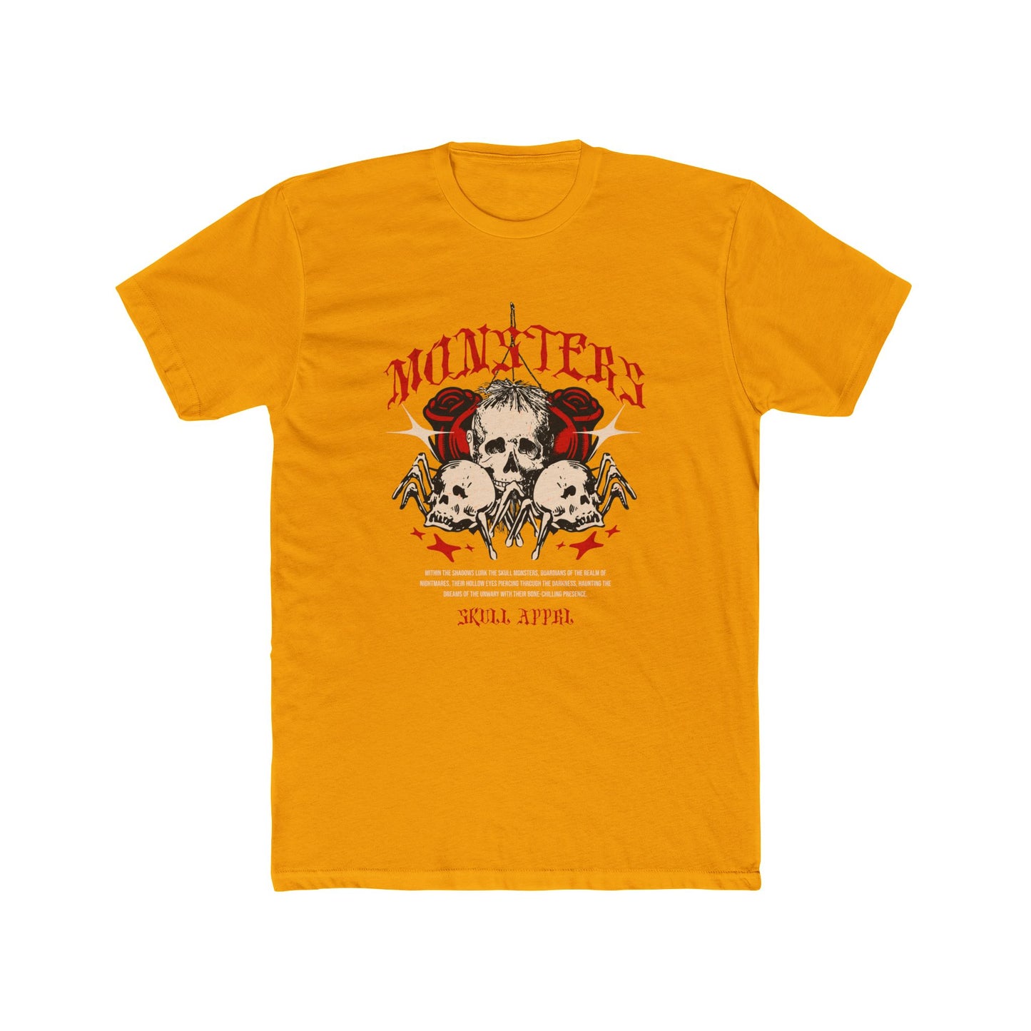 Monsters Cotton Yellow Crew T-Shirt