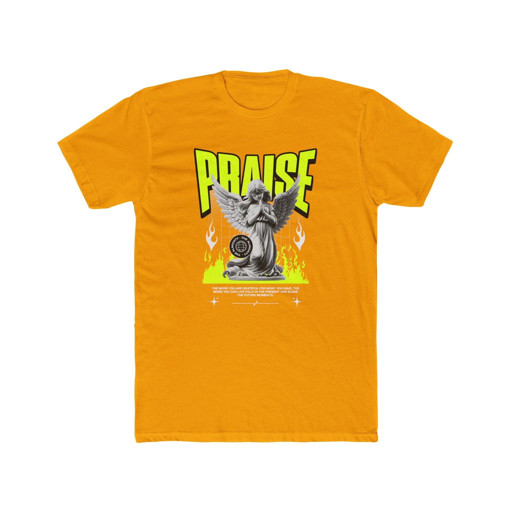 Praise Cotton Yellow Crew T-Shirt