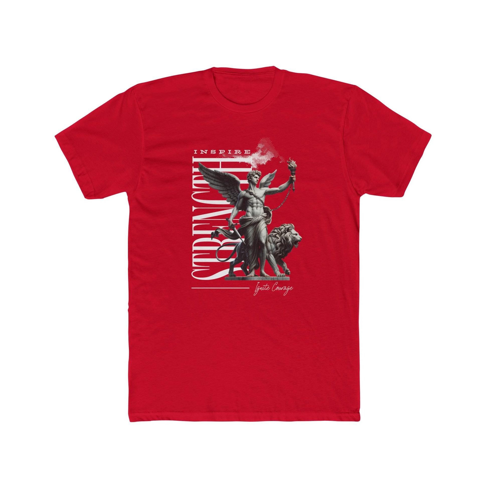 Inspire Strench Cotton Red Crew T-Shirt