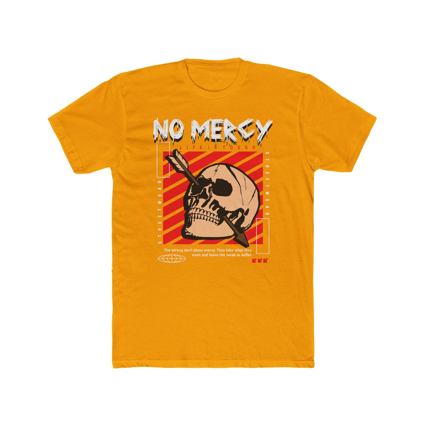 No Mercy Cotton Yellow Crew T-Shirt
