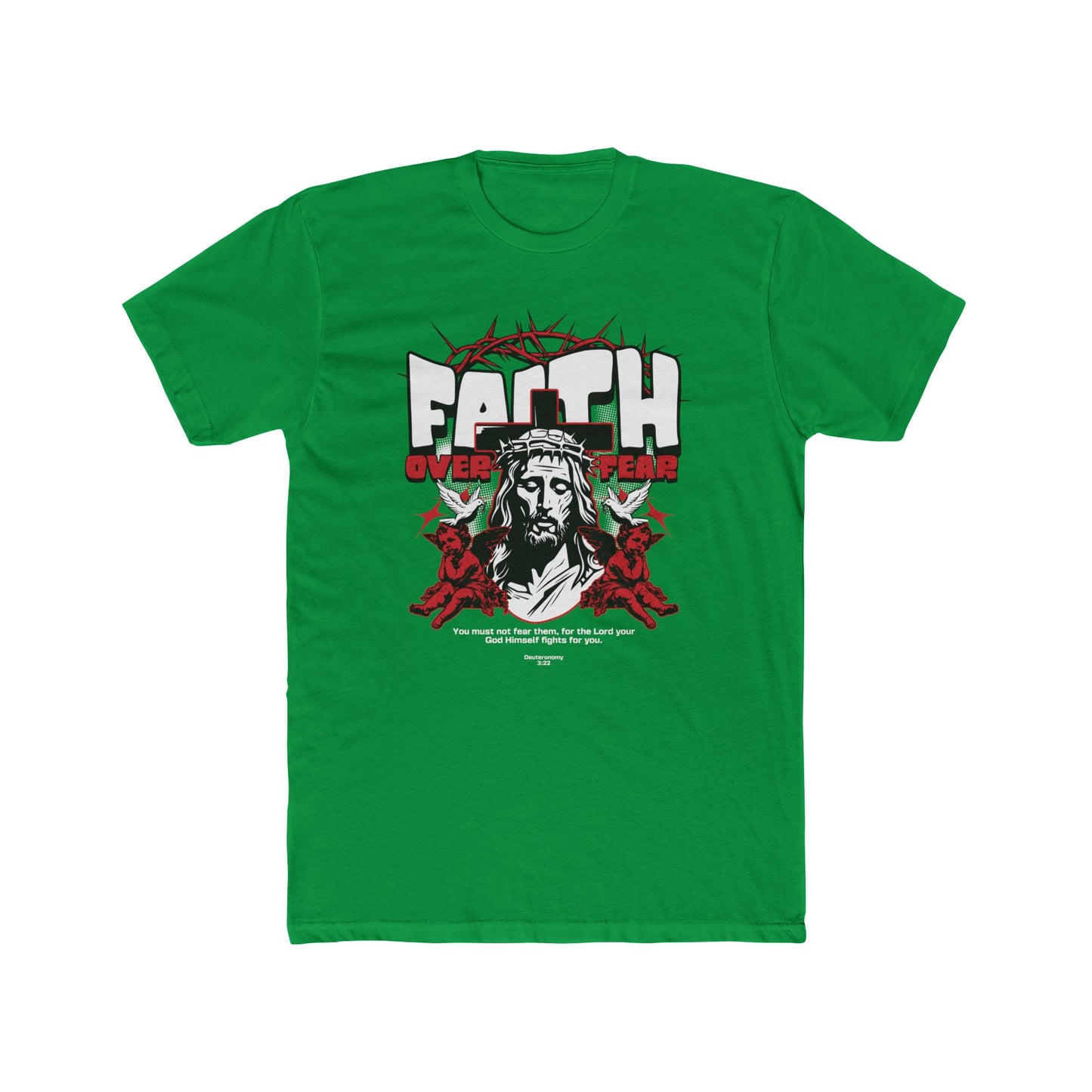 Faith Cotton Green Crew T-Shirt