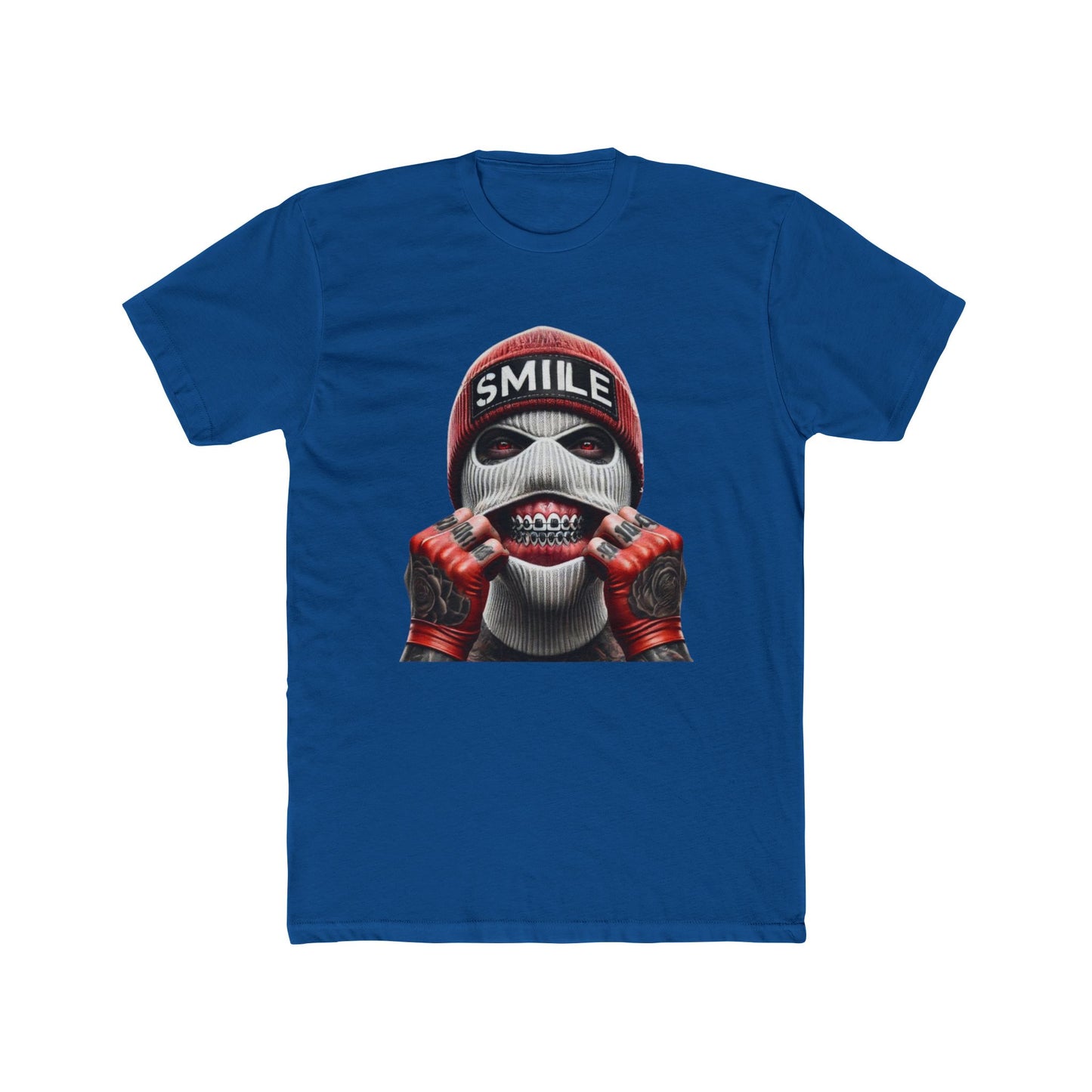 Smile Cotton Blue Crew T-Shirt
