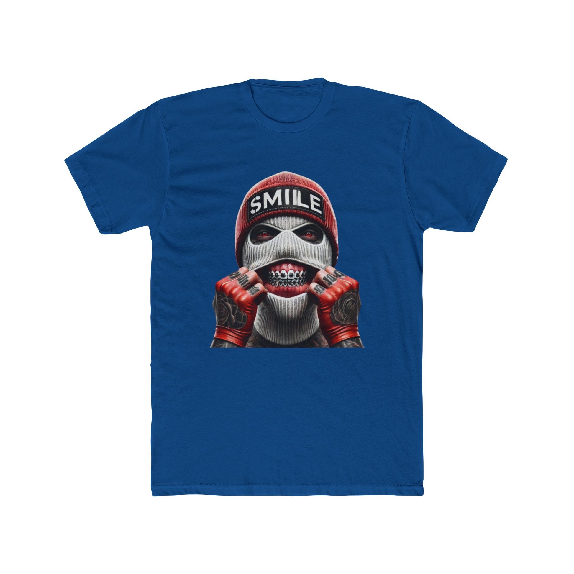 Smile Cotton Blue Crew T-Shirt