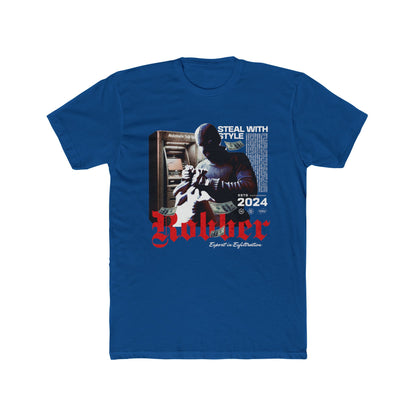 Robber Cotton Blue Crew T-Shirt