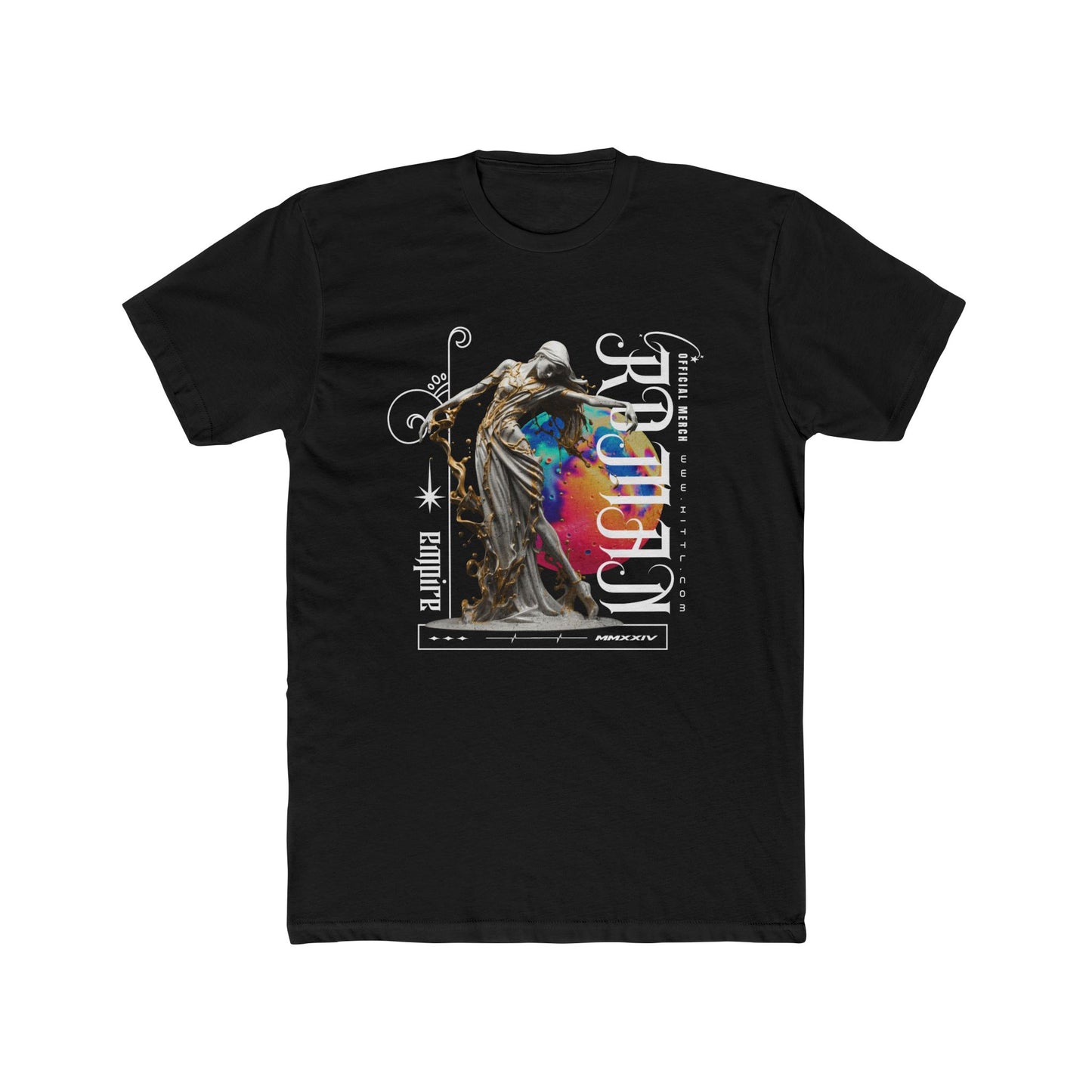 Roman Empire Cotton Black Crew T-Shirt