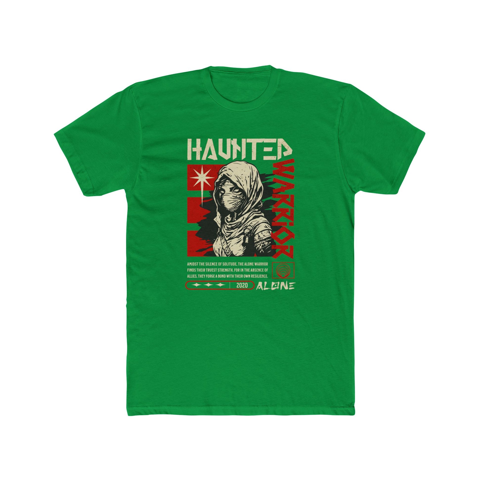 Haunted Warrior Cotton Green Crew T-Shirt