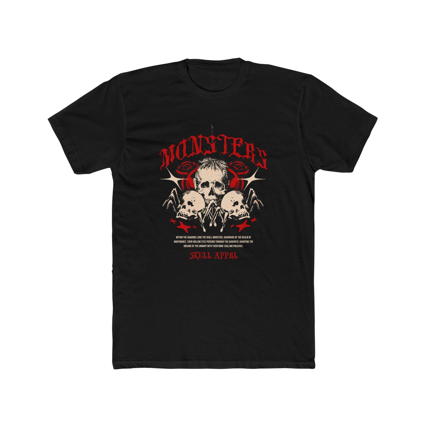 Monsters Cotton Black Crew T-Shirt