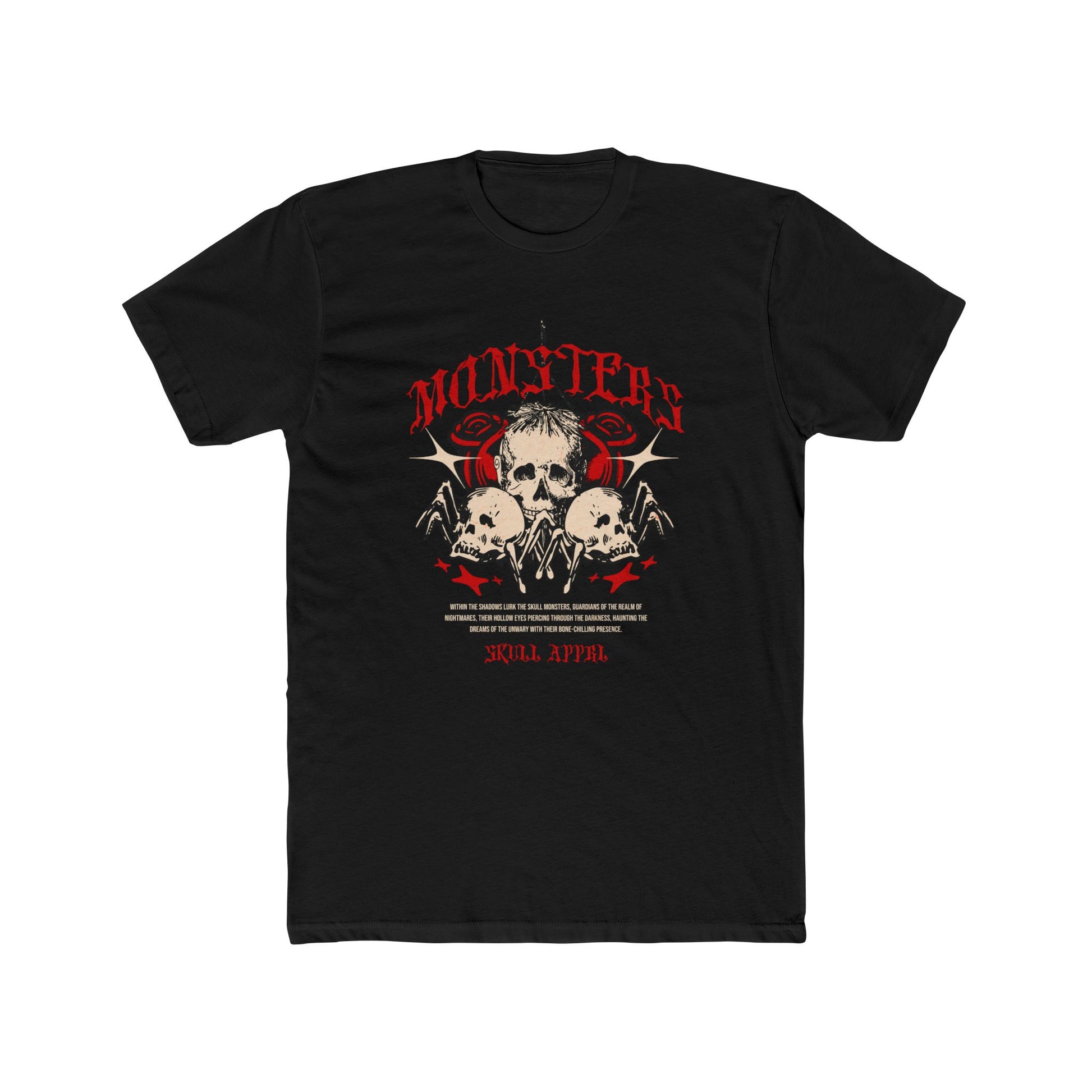 Monsters Cotton Black Crew T-Shirt