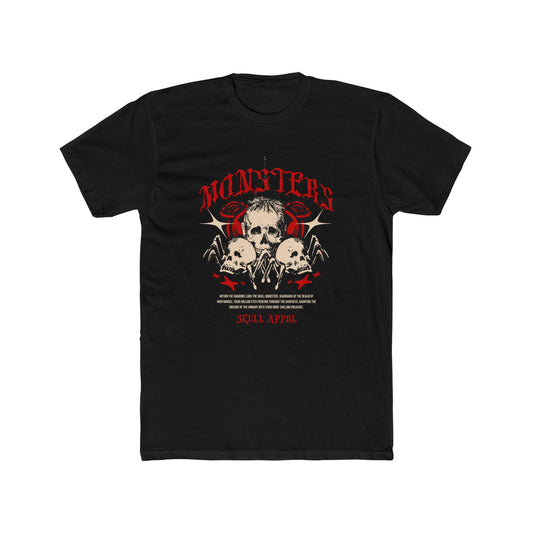 Monsters Cotton Black Crew T-Shirt