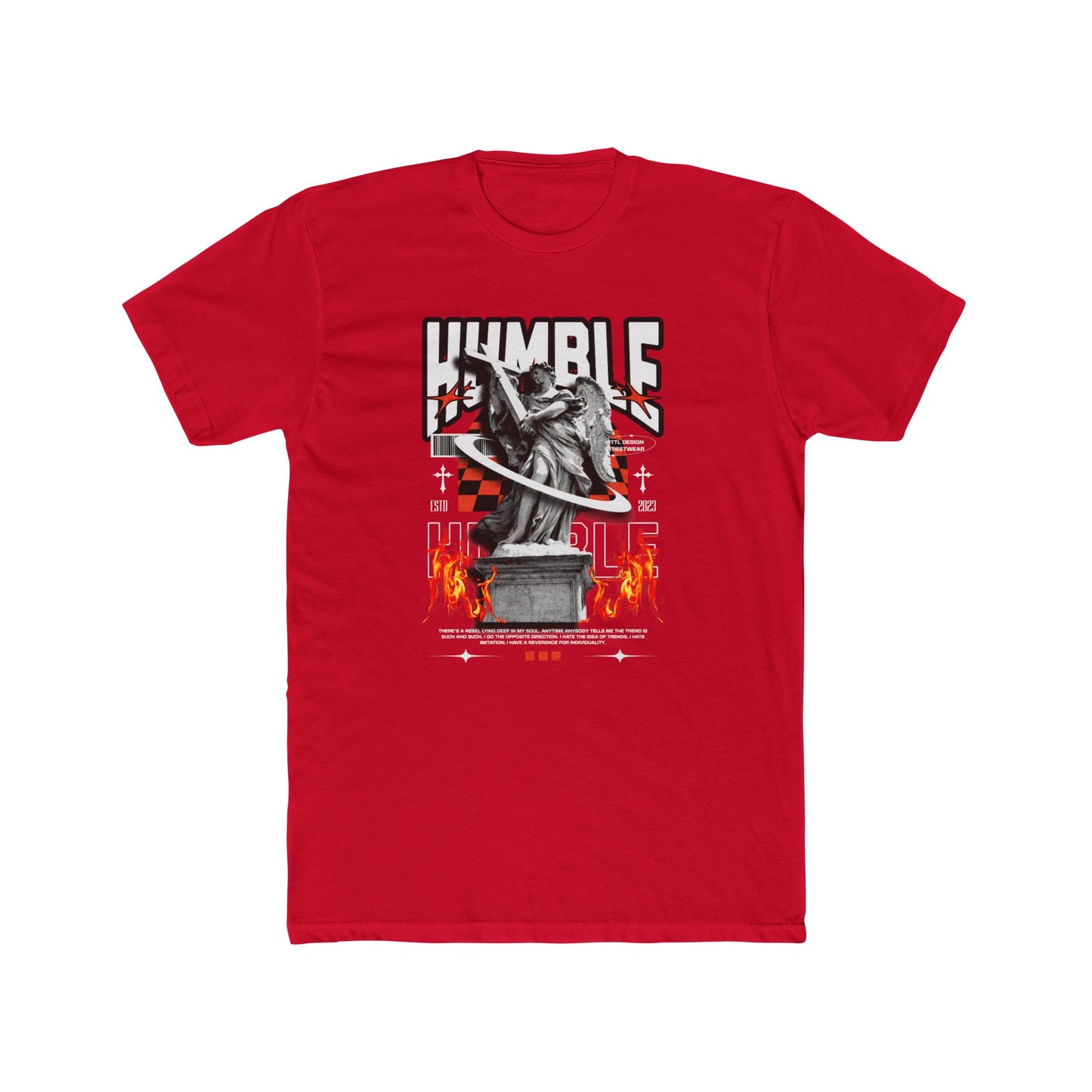 Humble Cotton Red Crew T-Shirt