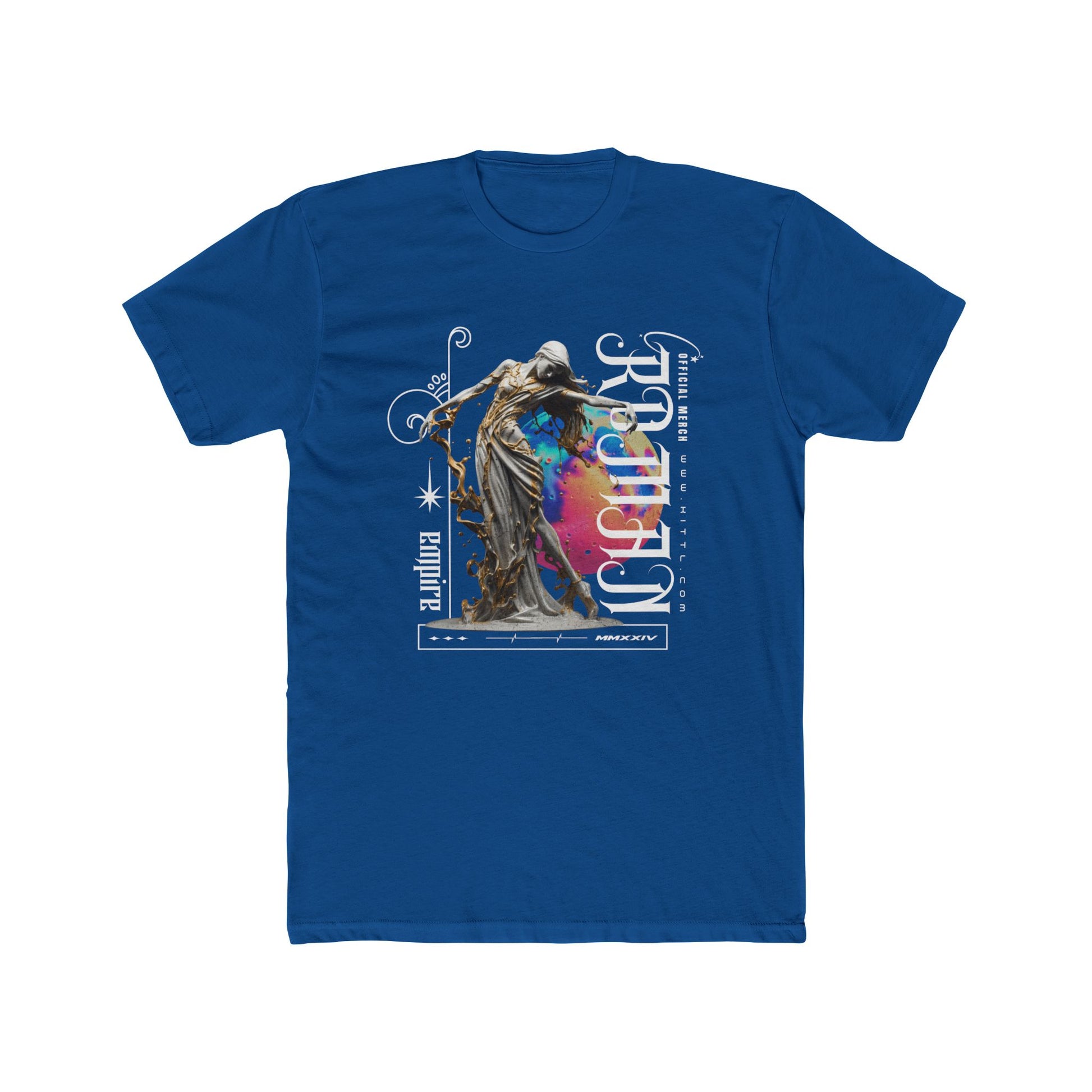 Roman Empire Cotton Blue Crew T-Shirt
