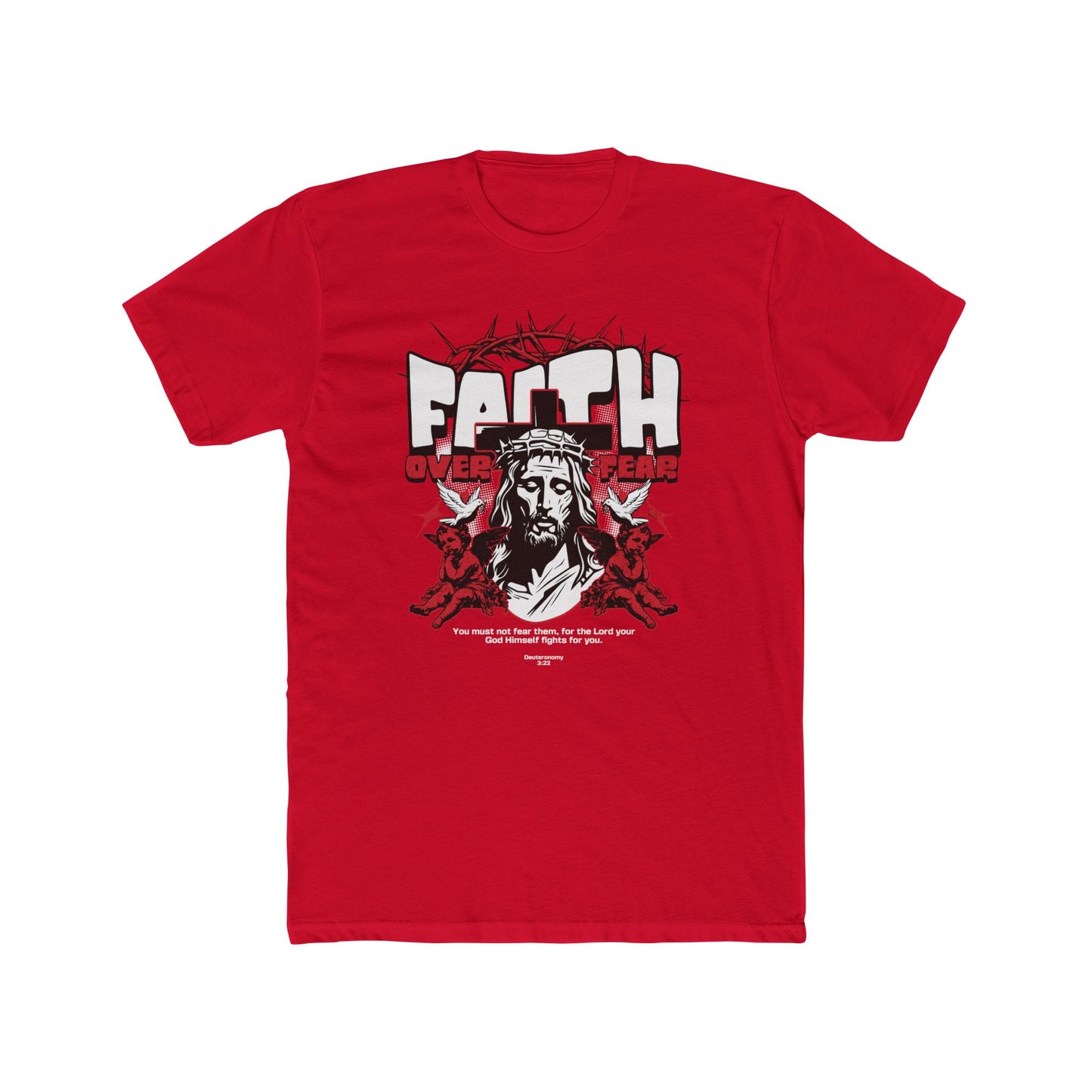 Faith Cotton Red Crew T-Shirt