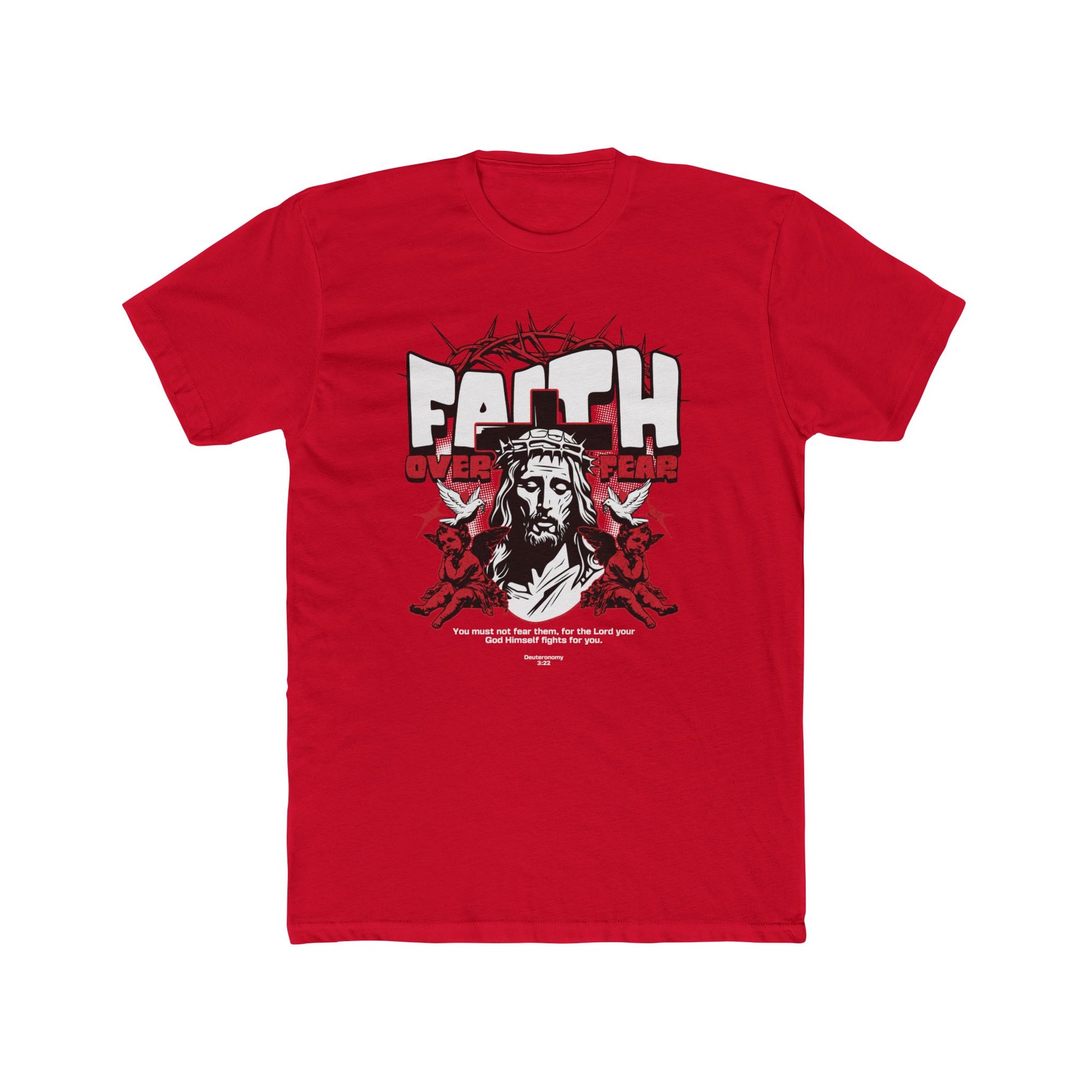 Faith Cotton Red Crew T-Shirt