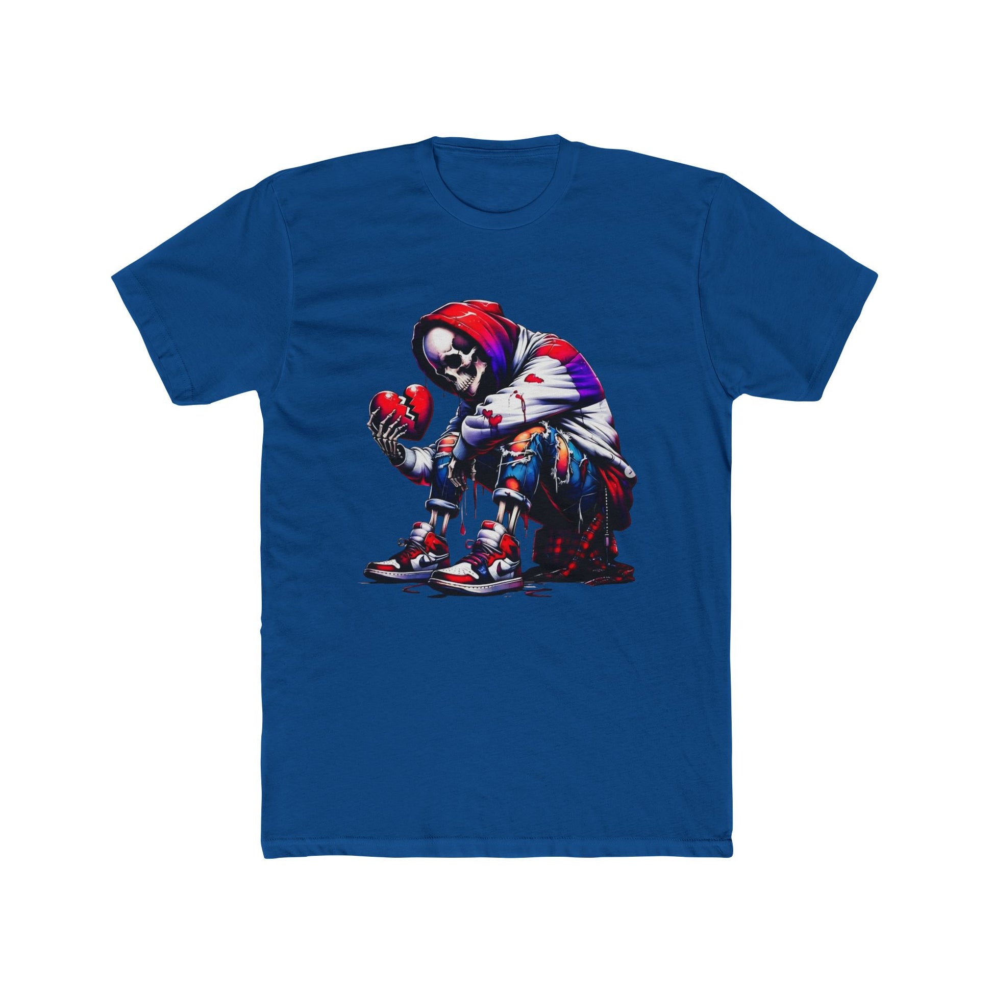 Broken Soul Cotton Blue Crew T-Shirt