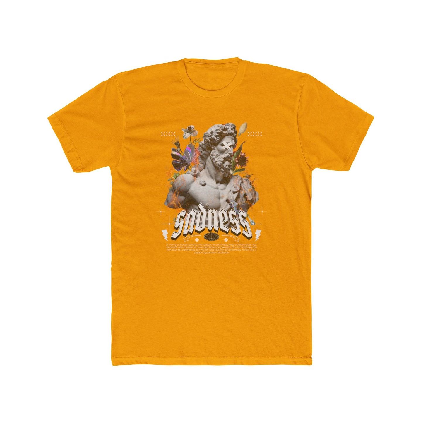 Sadness Cotton Yellow Crew T-Shirt